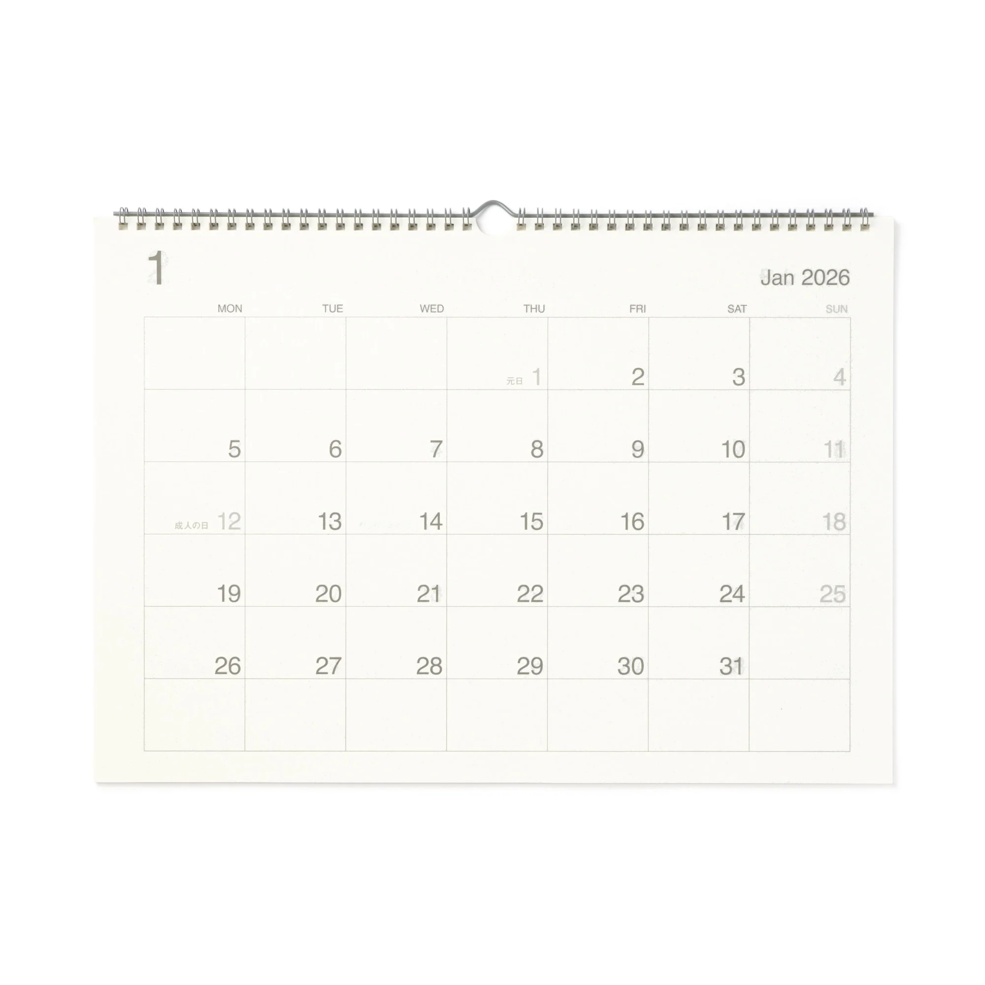 2026 Bagasse Paper Wall Calendar - A3 Horizontal