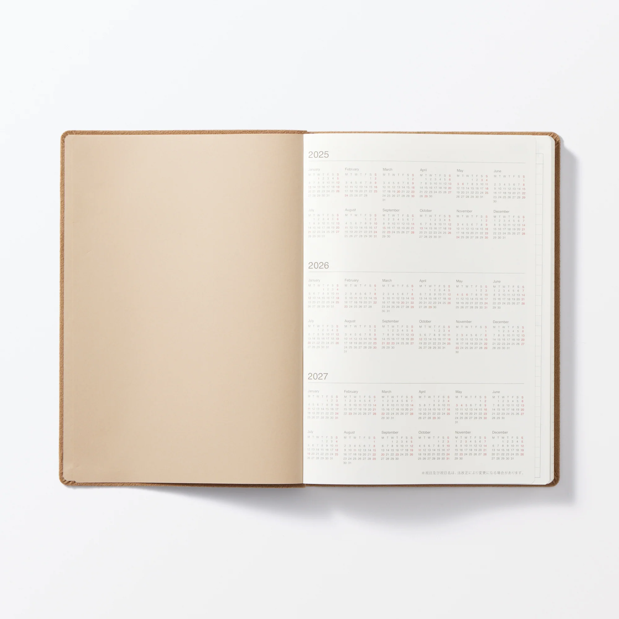A5 Faux Suede Monthly/Weekly Planner From Dec. 2025 - Image 3