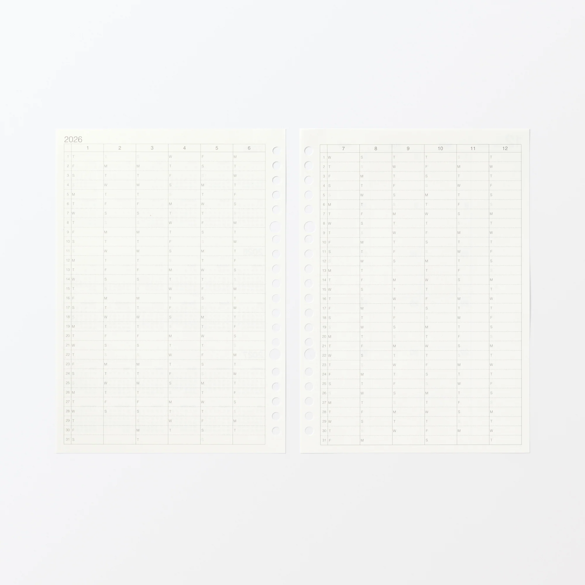 A5 Loose Leaf Paper Monthly Planner From Dec. 2025 - No Holidays - Image 3