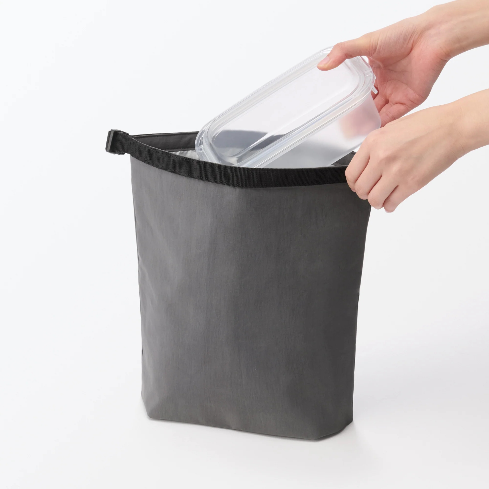 Adjustable Roll-Top Lunch Bag Grey - Large - Image 2