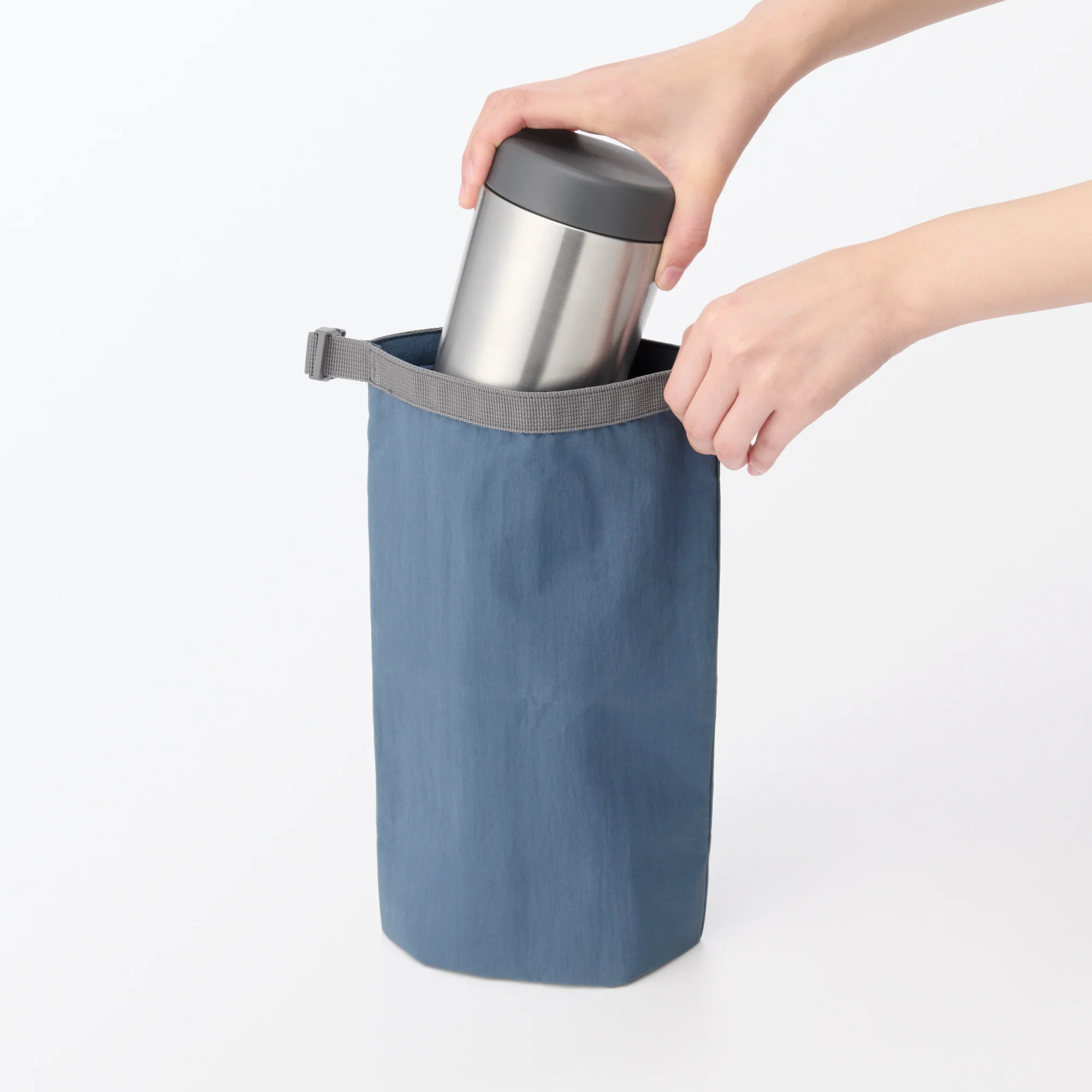 Adjustable Roll-Top Lunch Bag Smoky Blue - Small - Image 2