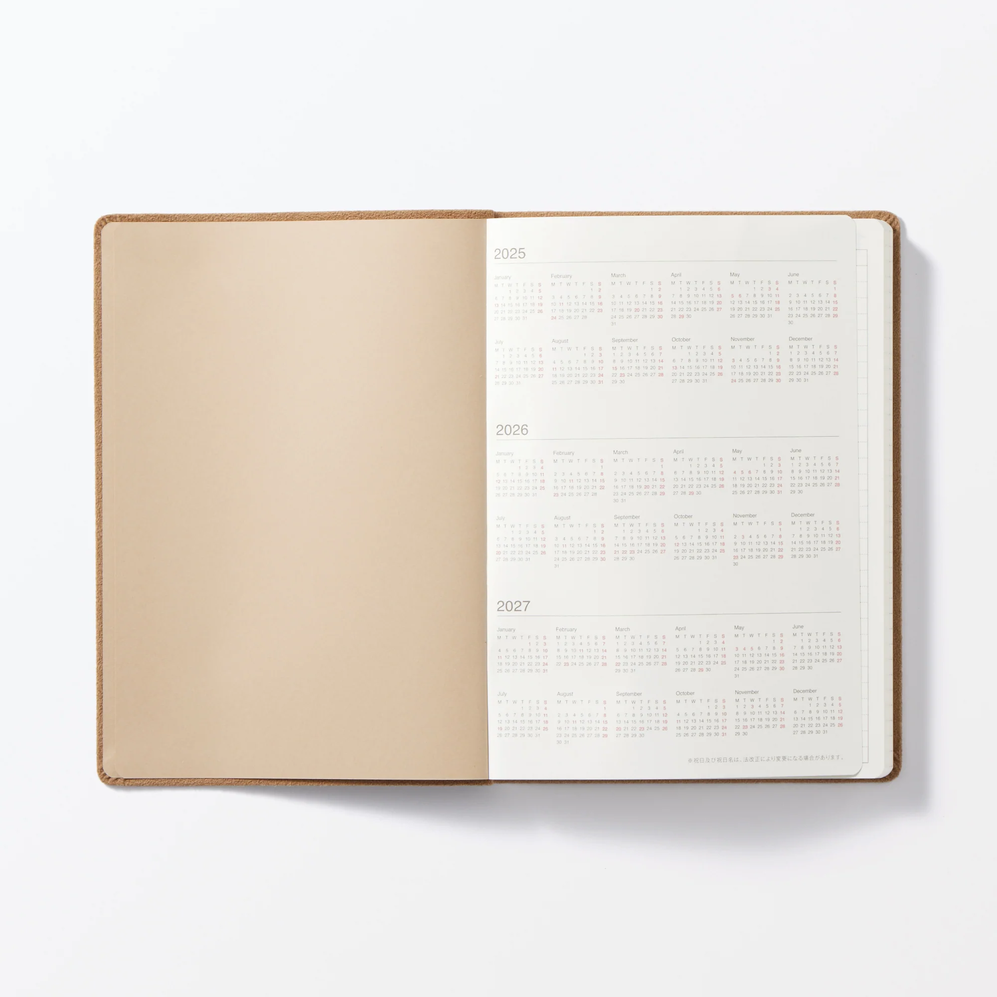 B6 Faux Suede Monthly/Weekly Planner From Dec. 2025 - Image 3