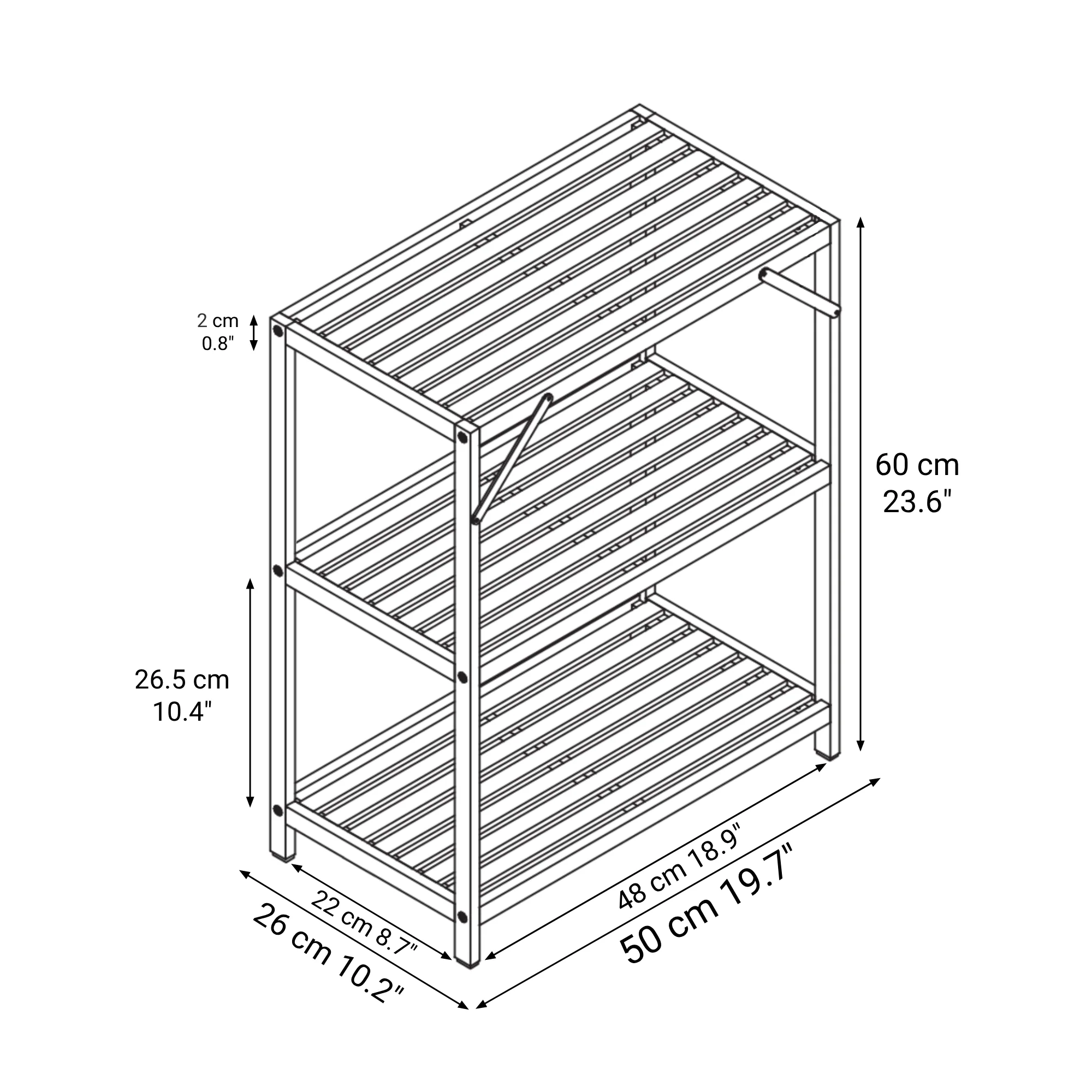 Bamboo Multi Purpose Rack 3 Tiers - Image 7