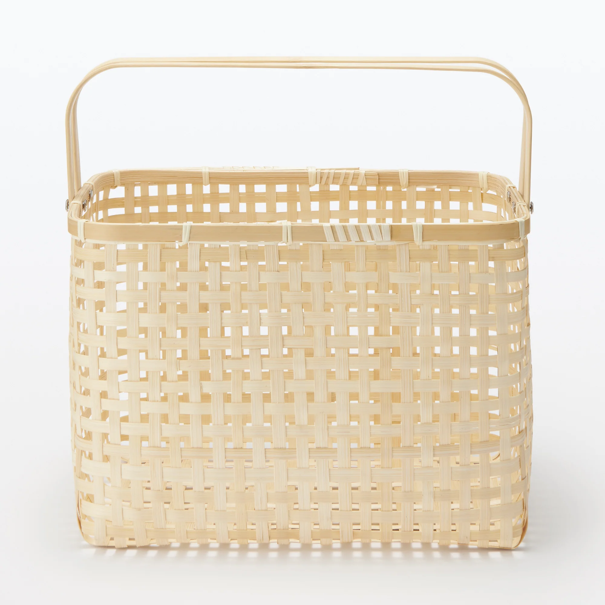 Bamboo Open Weave Basket with Handle - Large (W36 x D25.5 x H24 cm) - Image 3