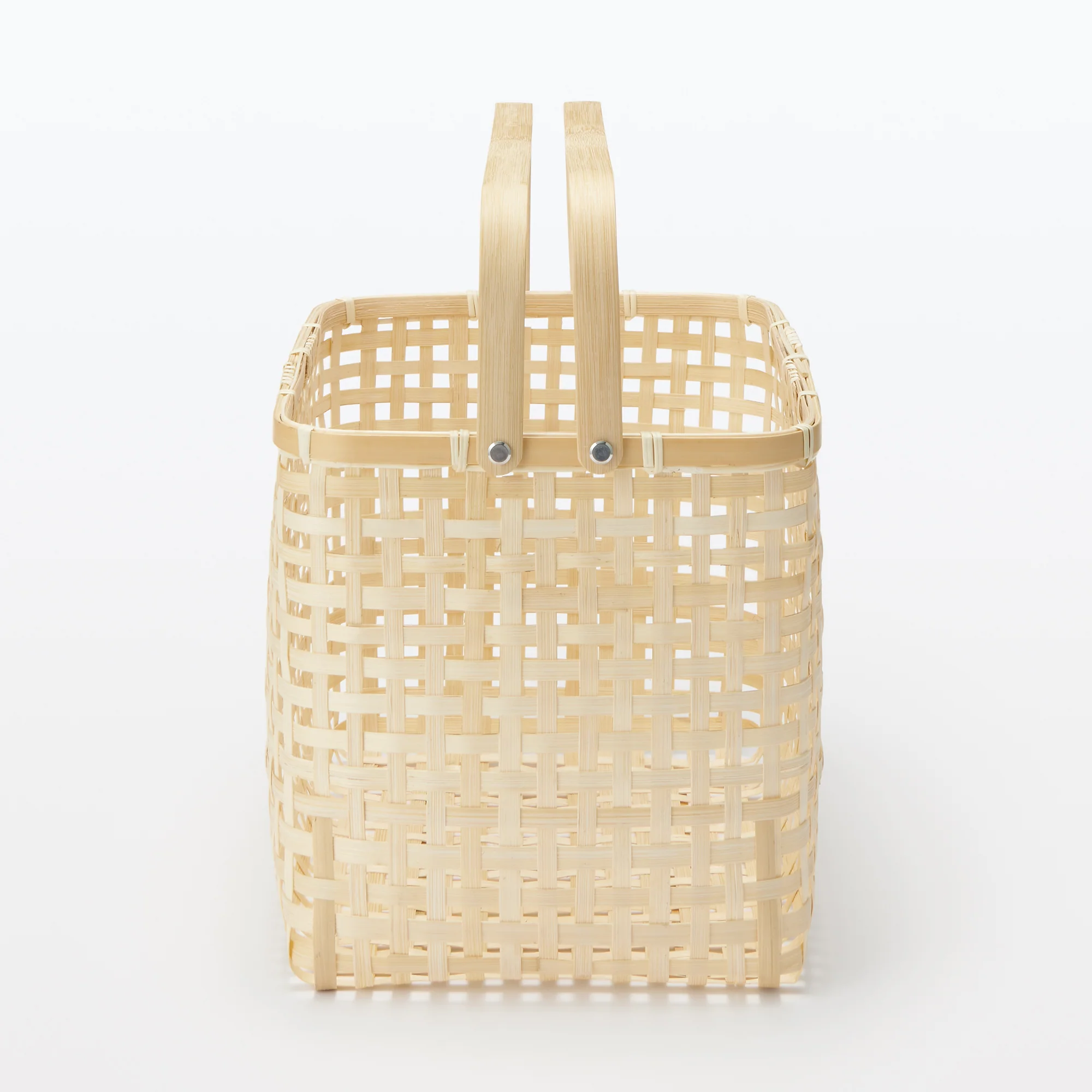 Bamboo Open Weave Basket with Handle - Large (W36 x D25.5 x H24 cm) - Image 4