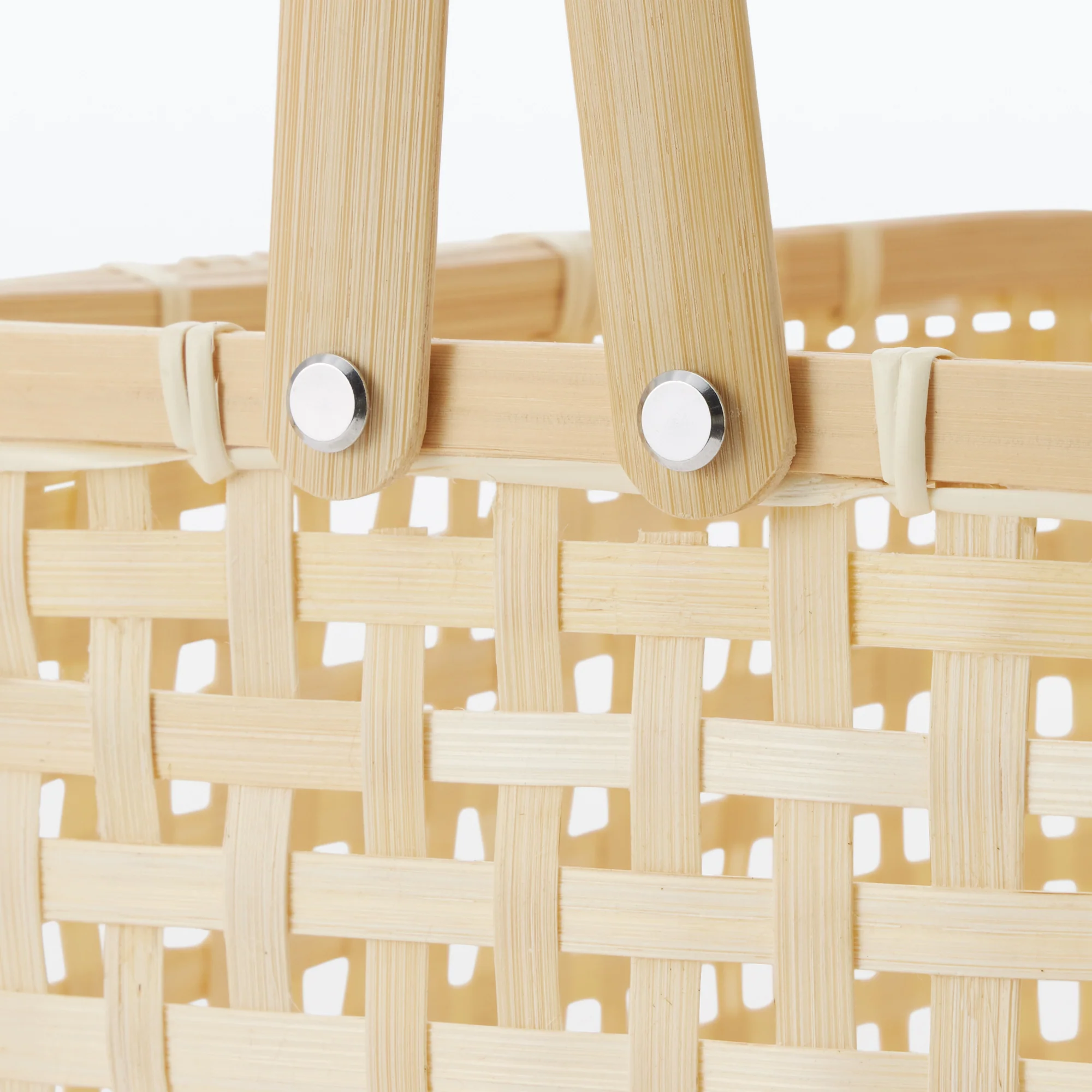 Bamboo Open Weave Basket with Handle - Large (W36 x D25.5 x H24 cm) - Image 6