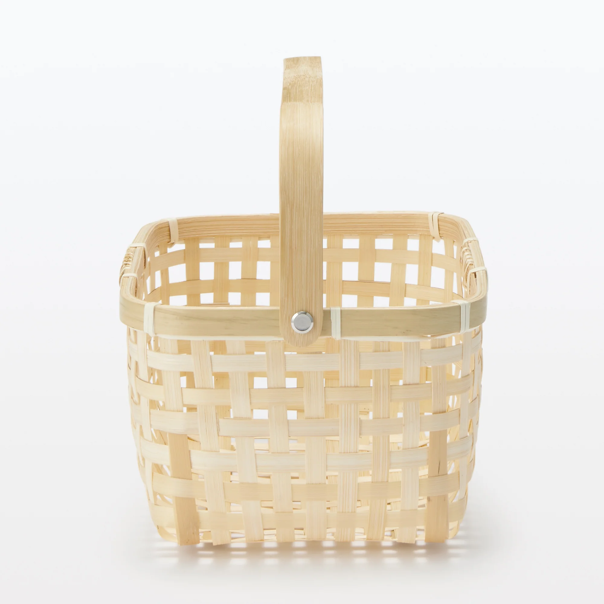 Bamboo Open Weave Basket with Handle - Small (W25.5 x D18 x H12 cm) - Image 4