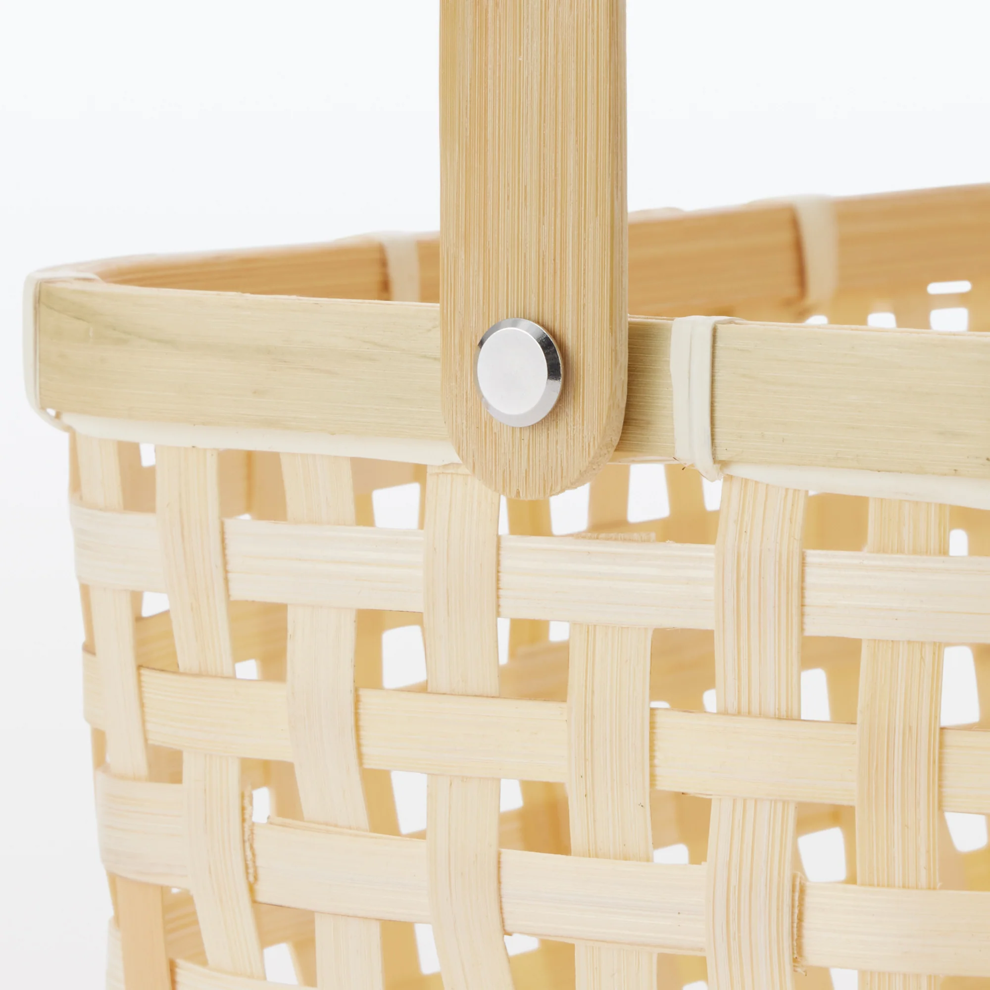 Bamboo Open Weave Basket with Handle - Small (W25.5 x D18 x H12 cm) - Image 6