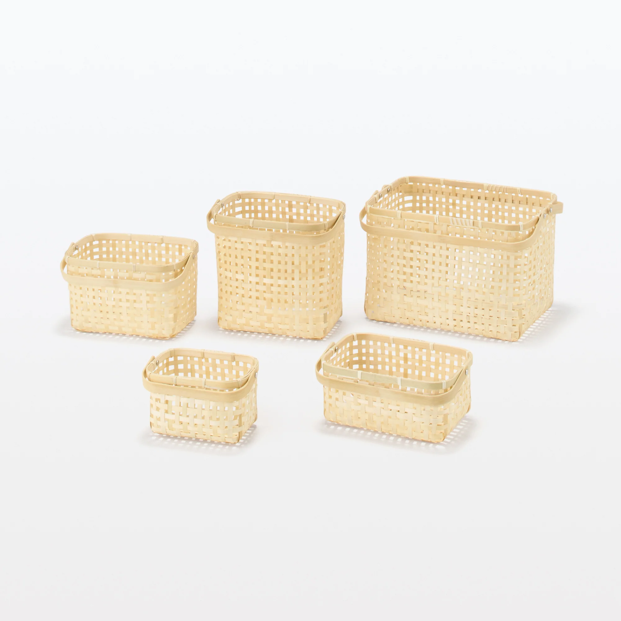 Bamboo Open Weave Basket with Handle - Small (W25.5 x D18 x H12 cm) - Image 7