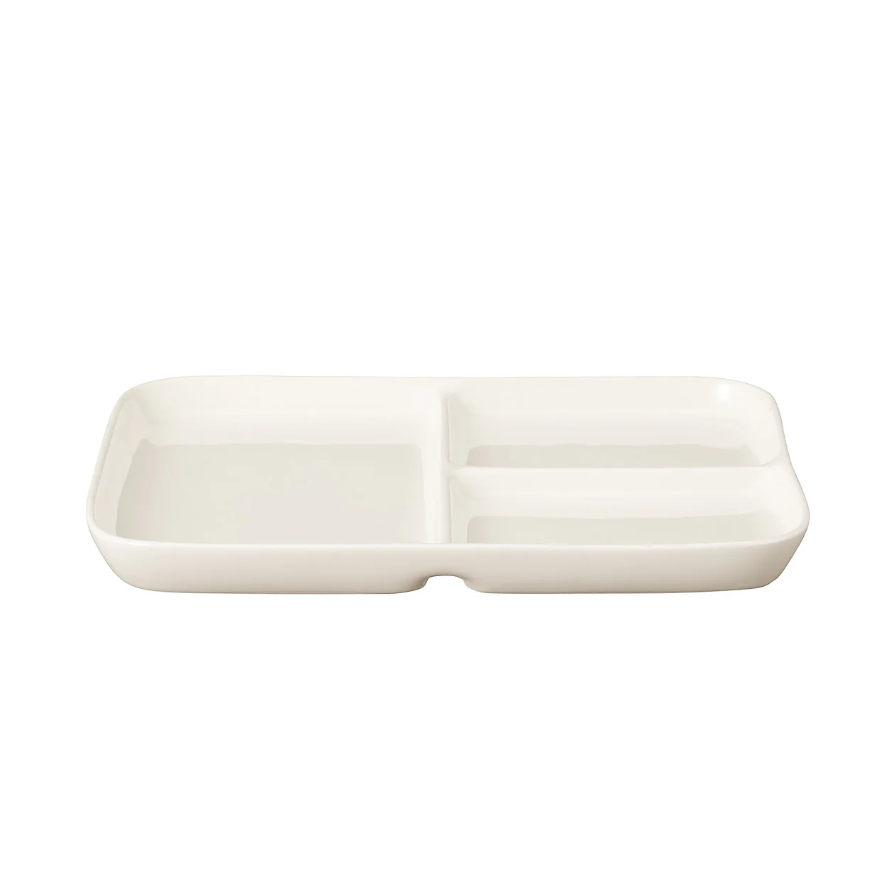 Beige Porcelain Square Plate with Partition