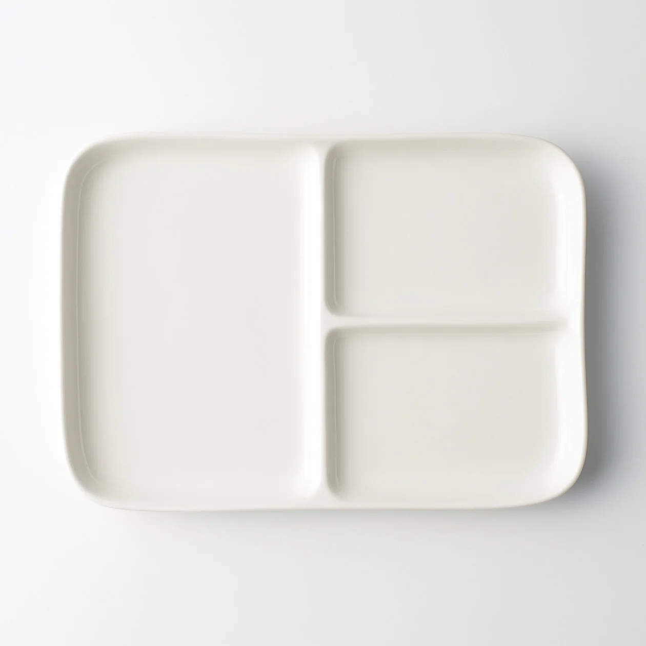 Beige Porcelain Square Plate with Partition - Image 3
