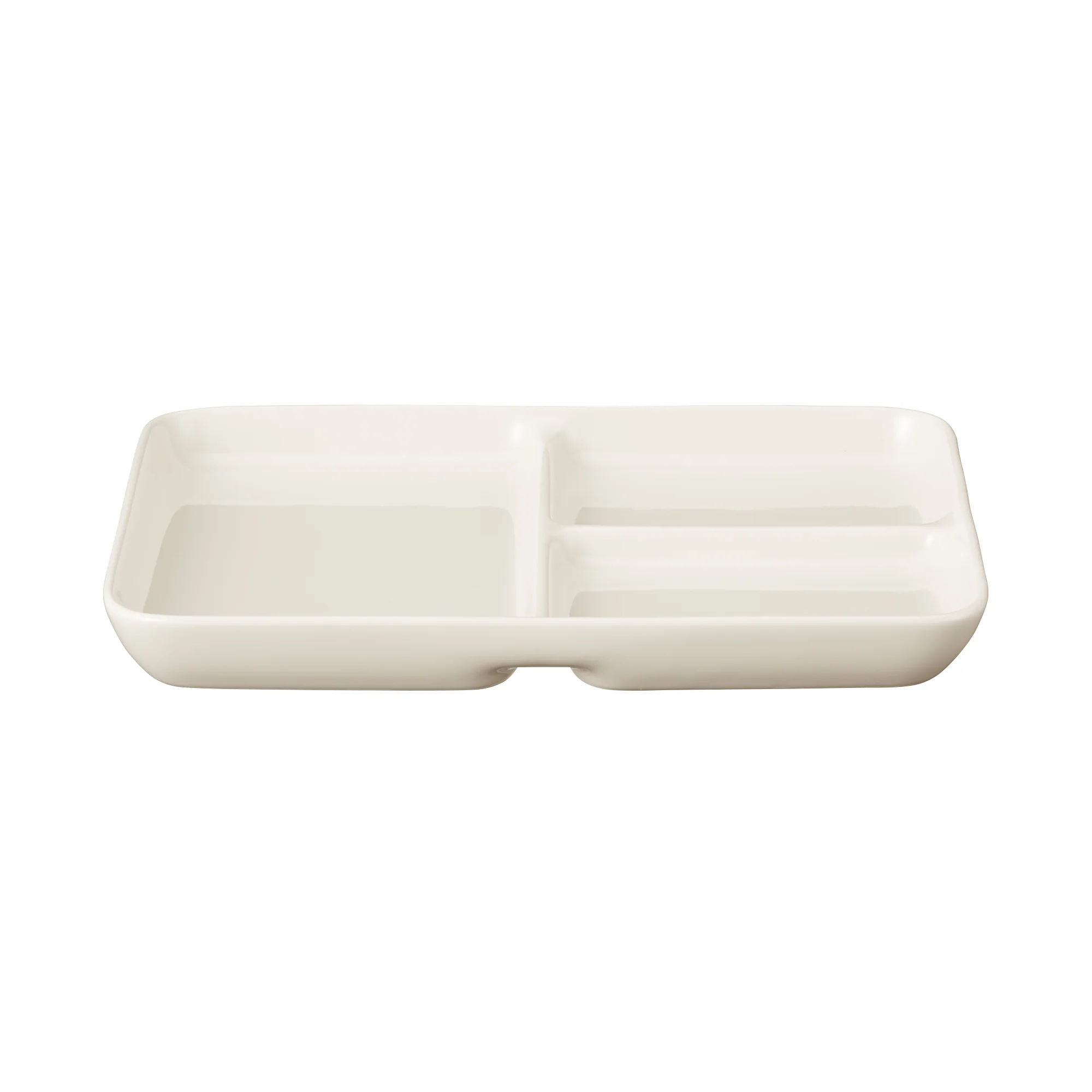 Beige Porcelain Square Plate with Partition - Image 5