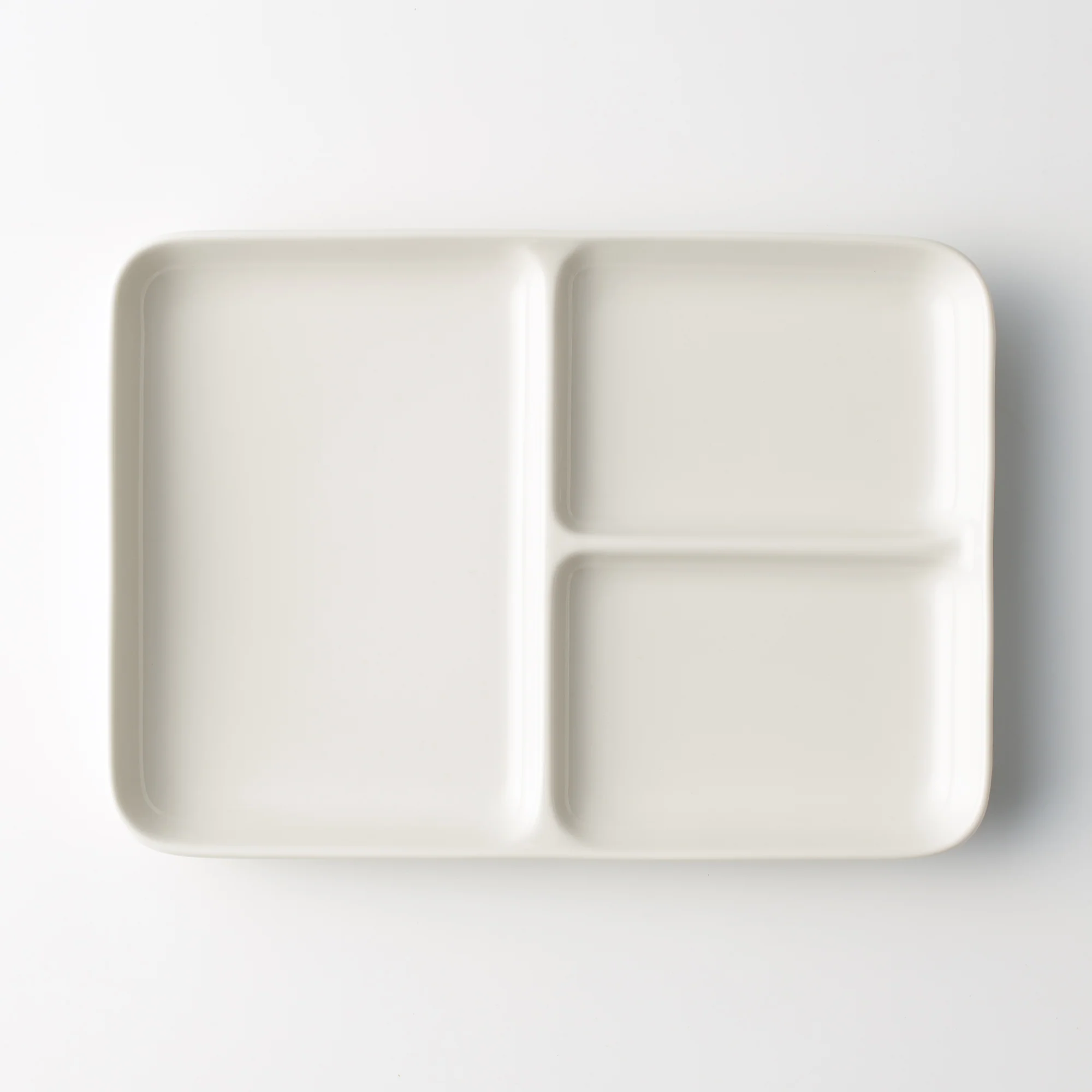 Beige Porcelain Square Plate with Partition - Image 6