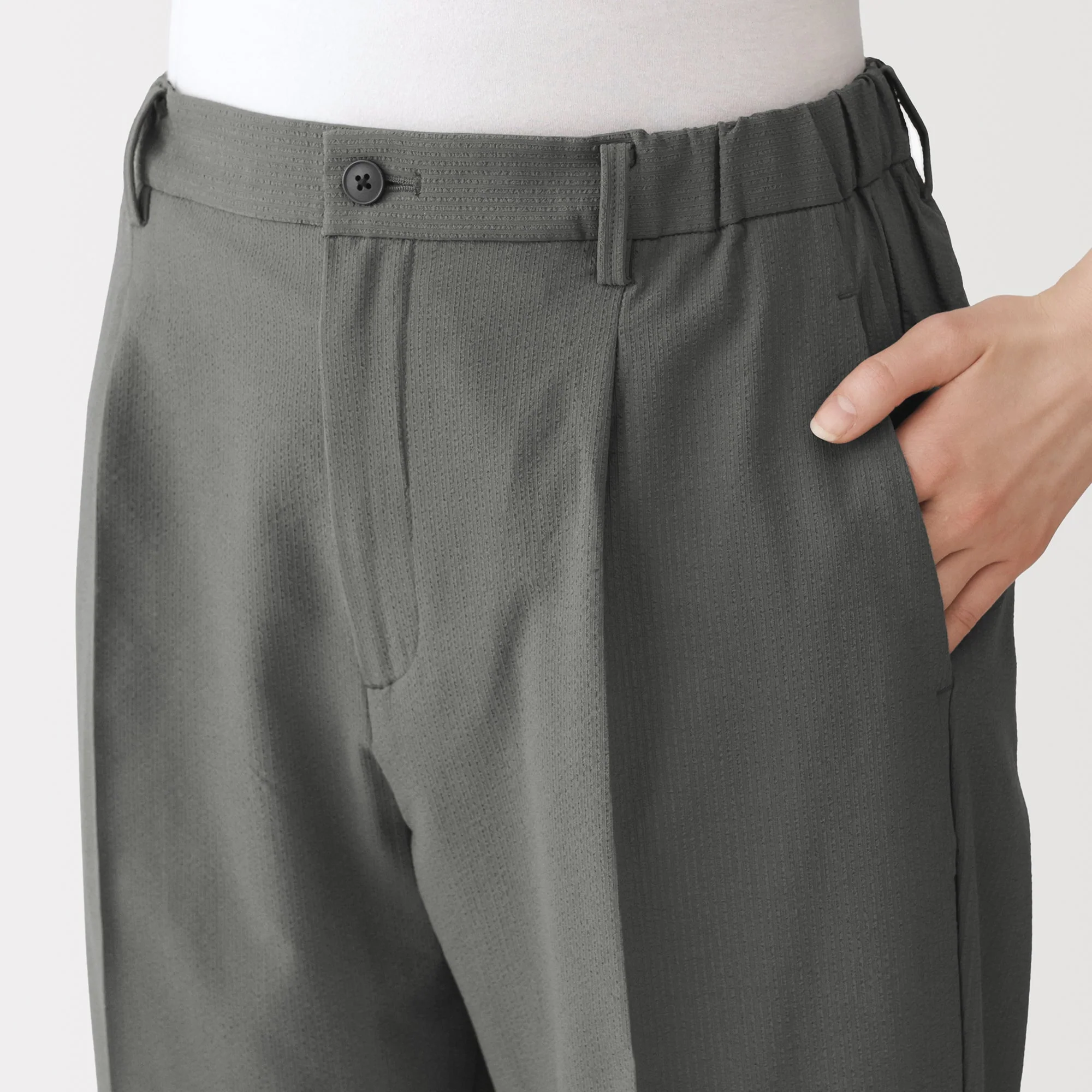 Breathable Seersucker Tapered Pants - Image 7