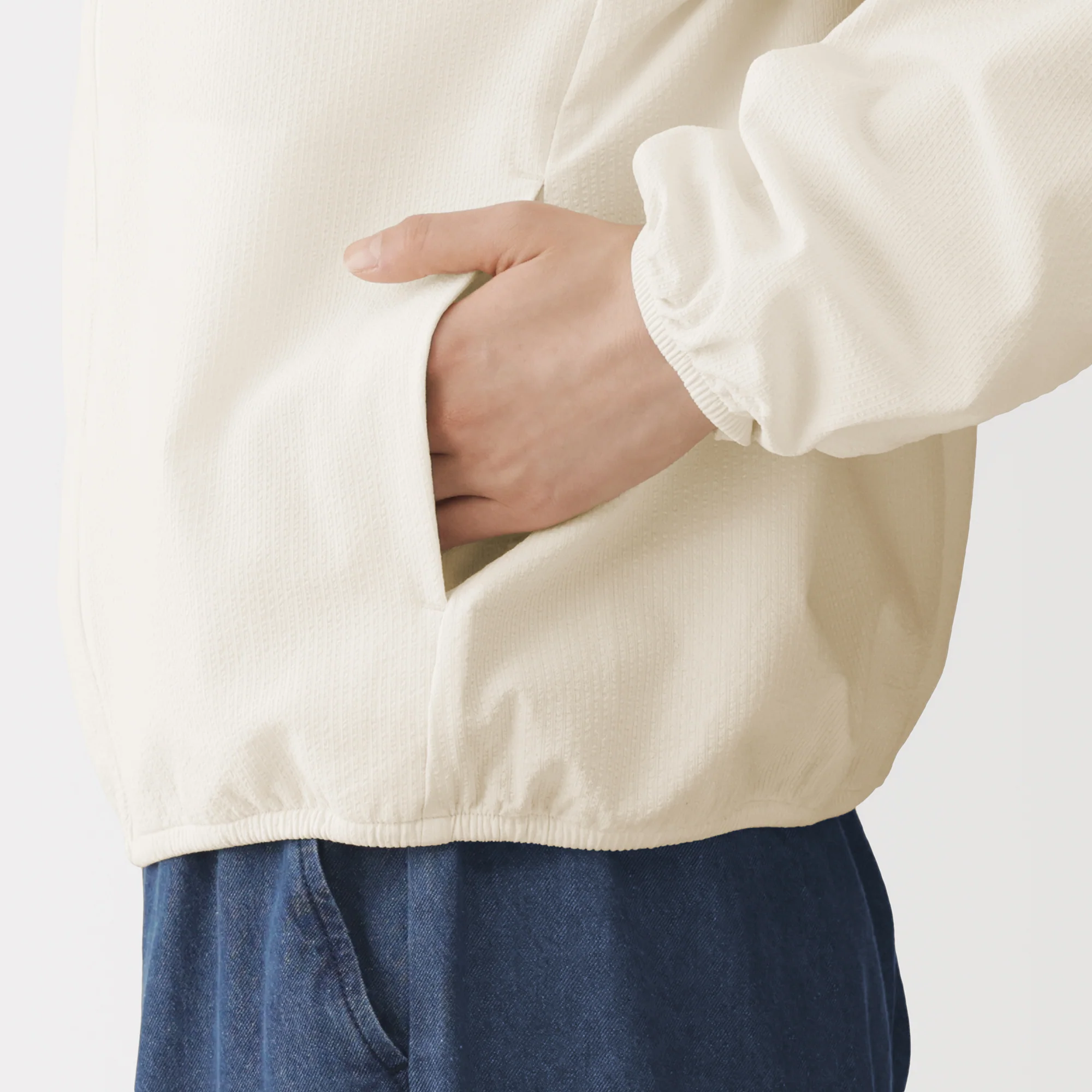 Breathable Seersucker Zip Hoodie - Image 8