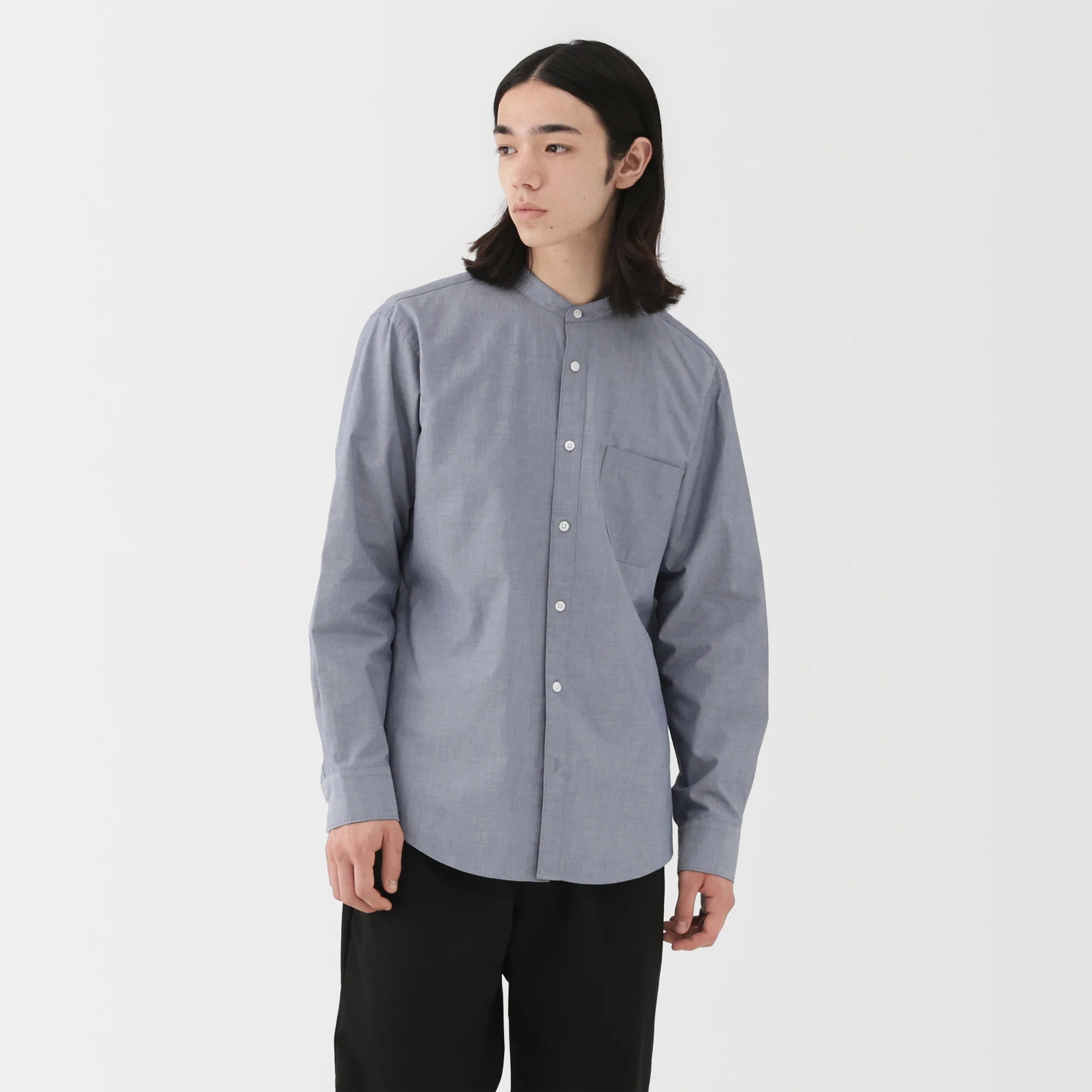 Broadcloth Stand Collar Shirt - Image 12