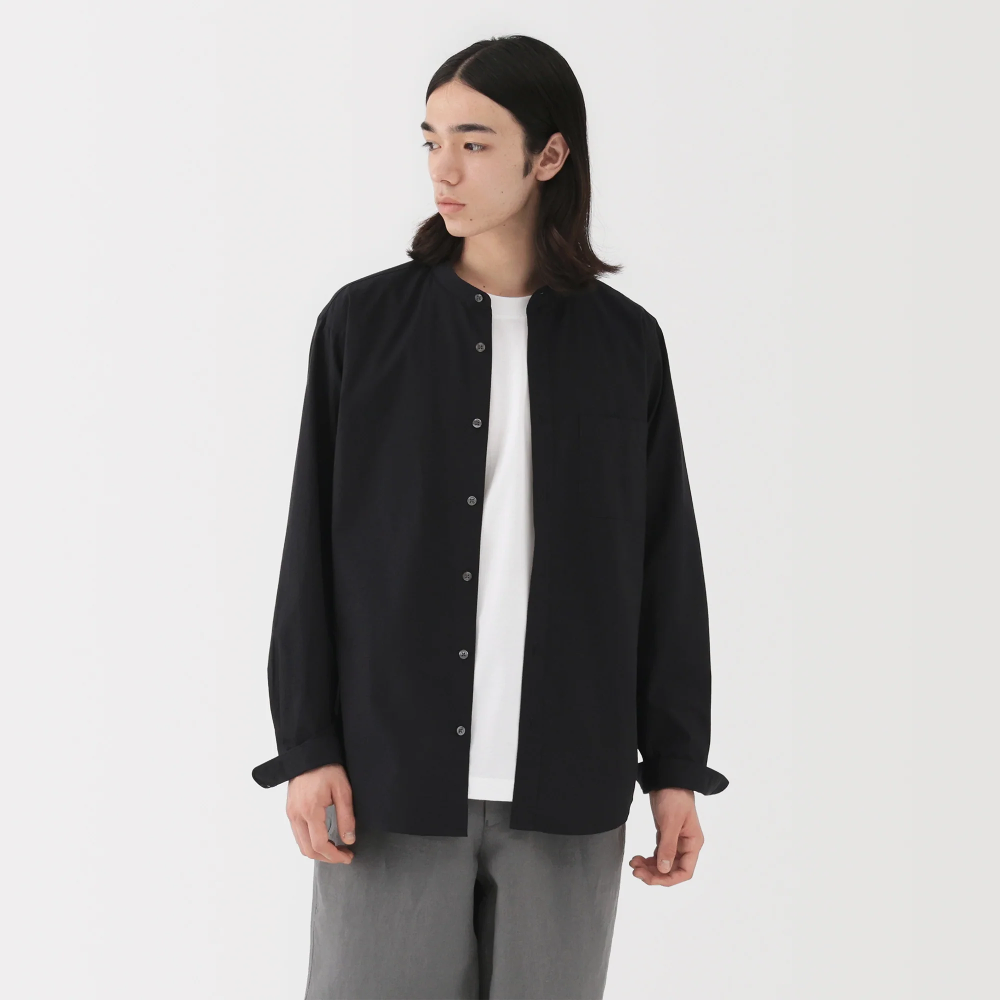 Broadcloth Stand Collar Shirt - Image 21
