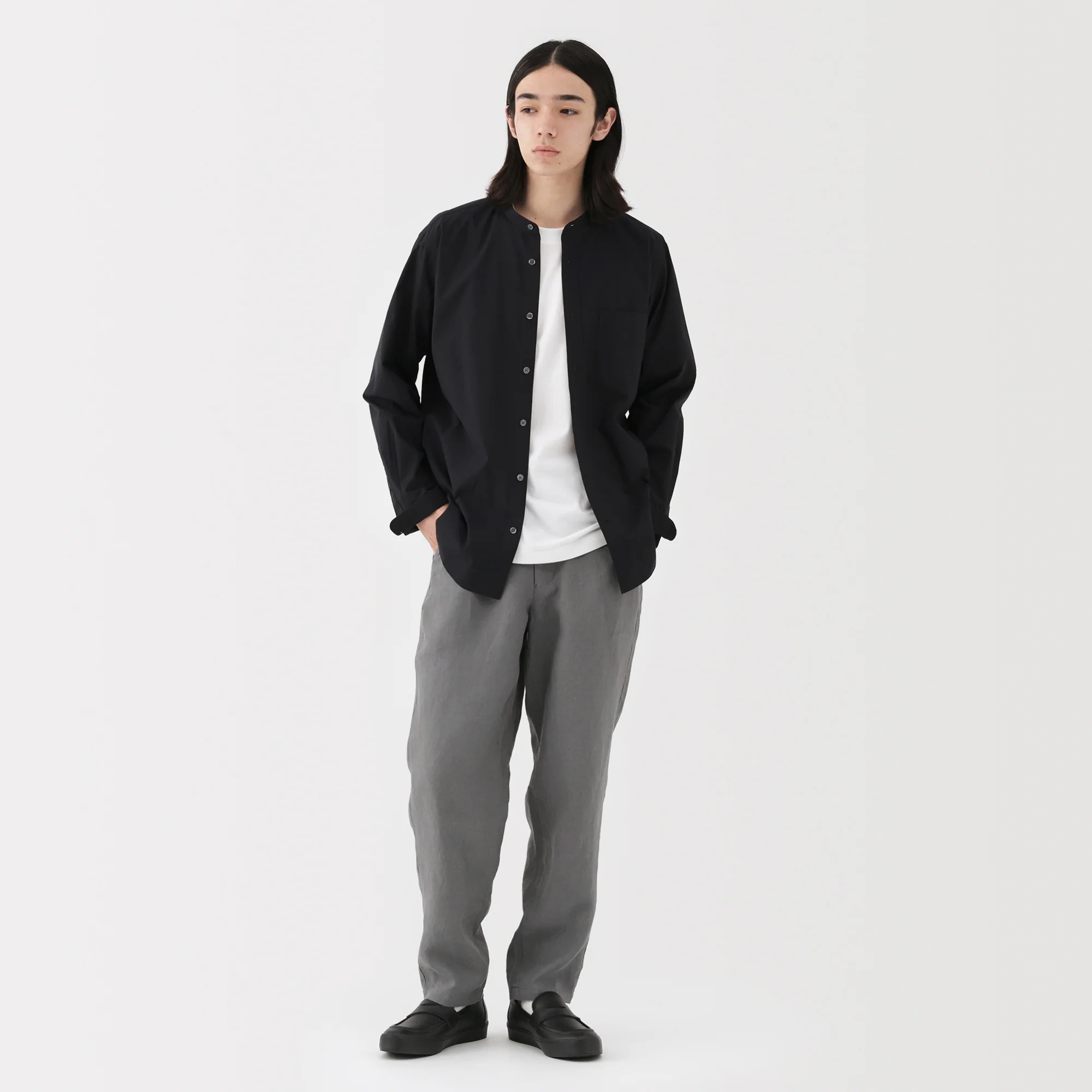 Broadcloth Stand Collar Shirt - Image 22