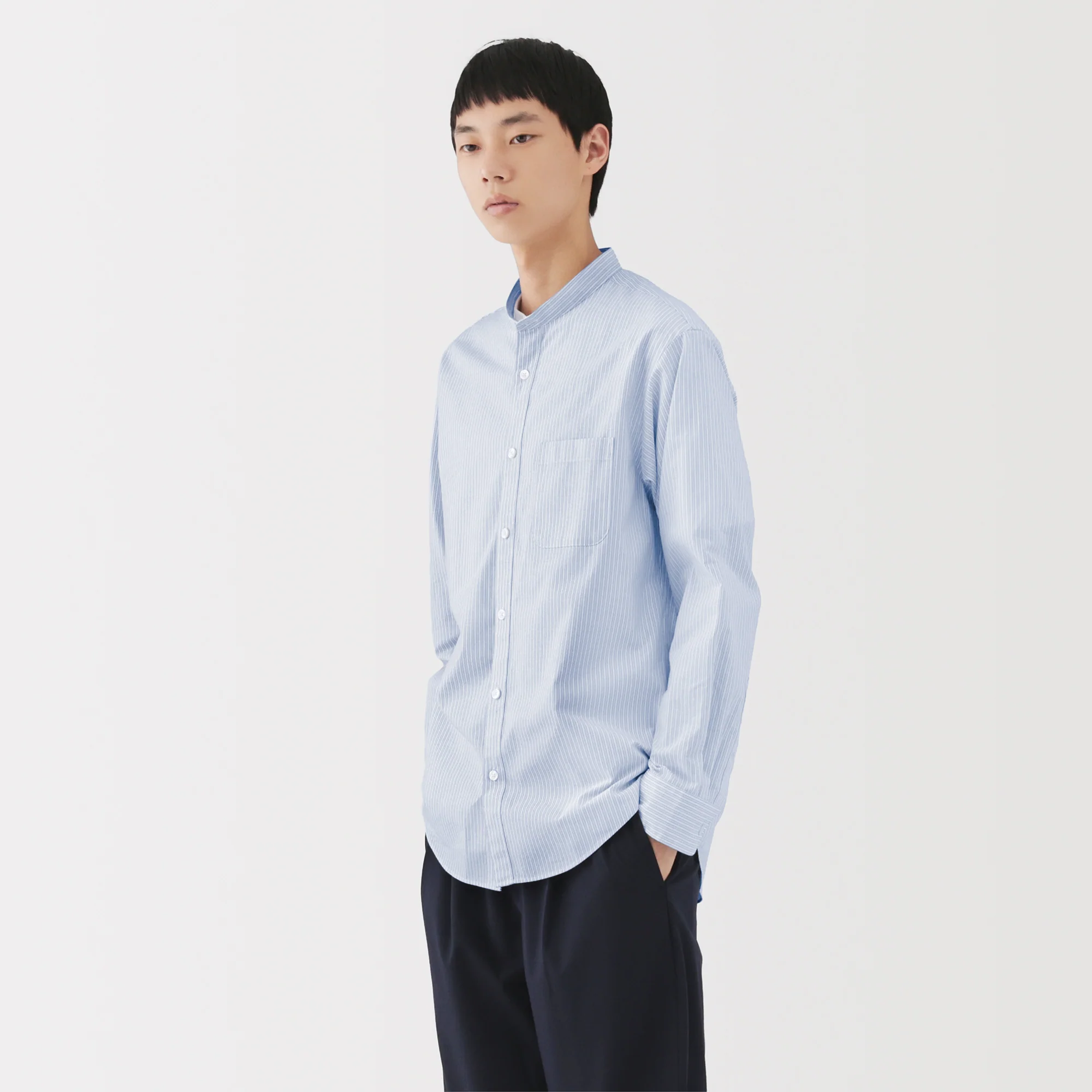 Broadcloth Stand Collar Shirt - Image 30