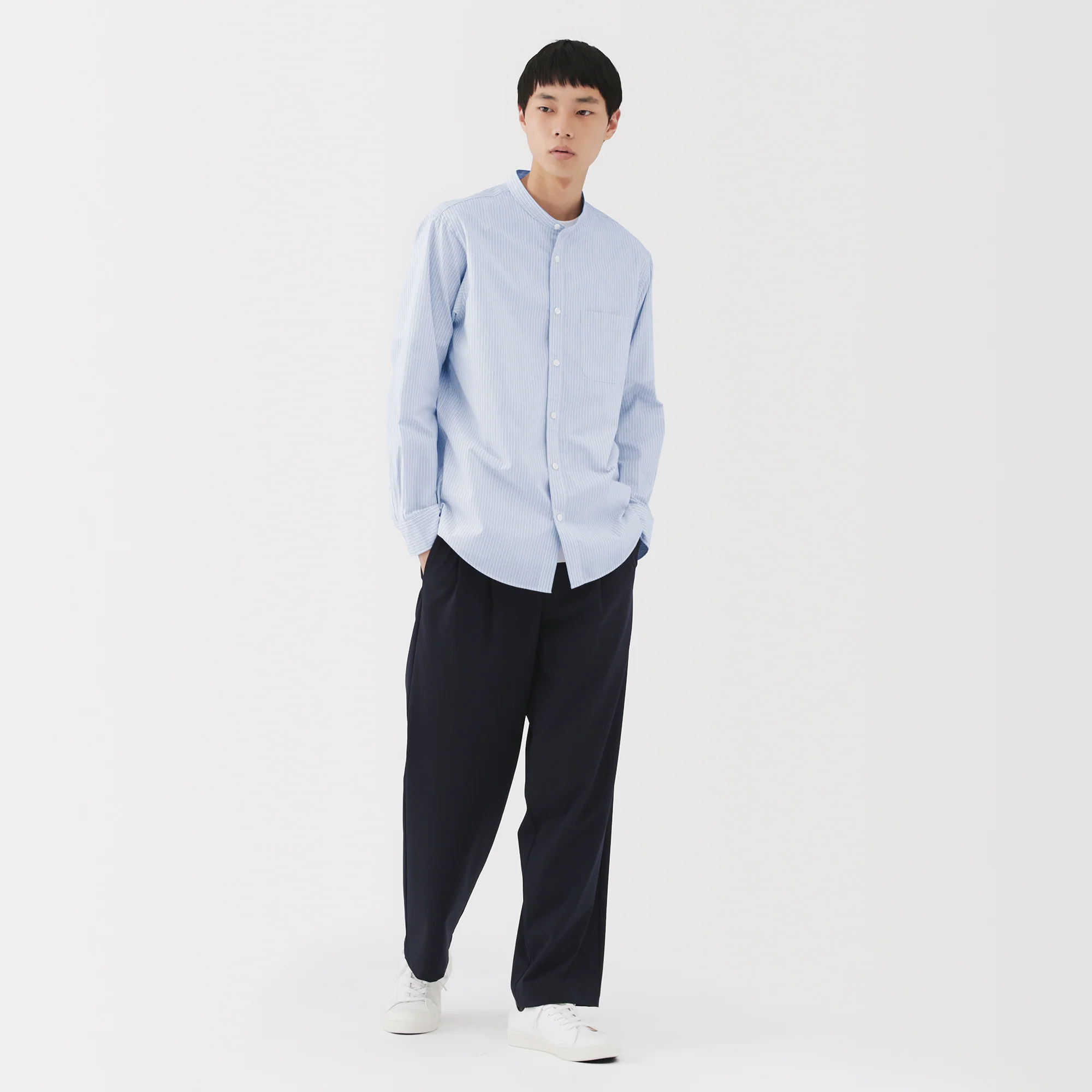Broadcloth Stand Collar Shirt - Image 31