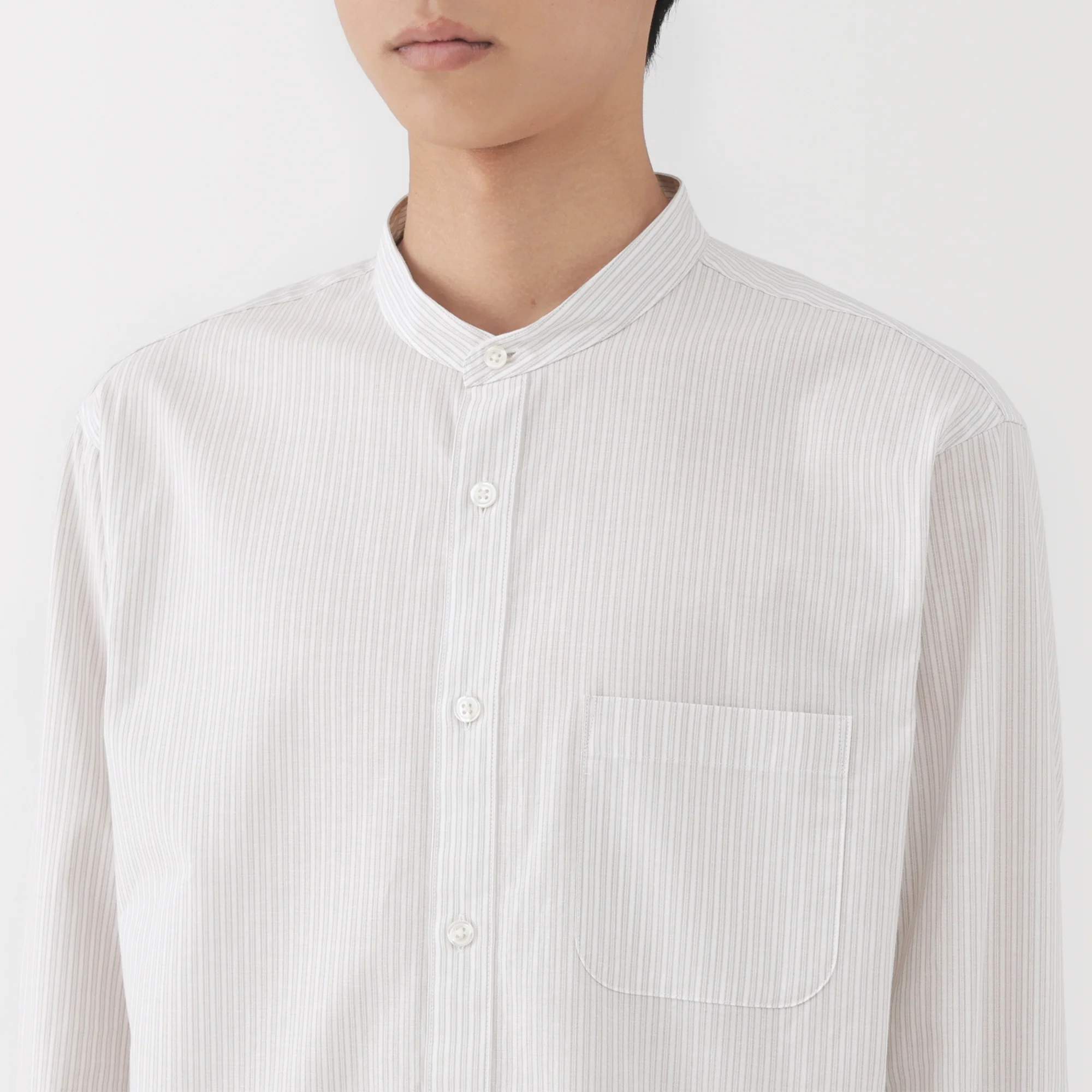 Broadcloth Stand Collar Shirt - Image 7
