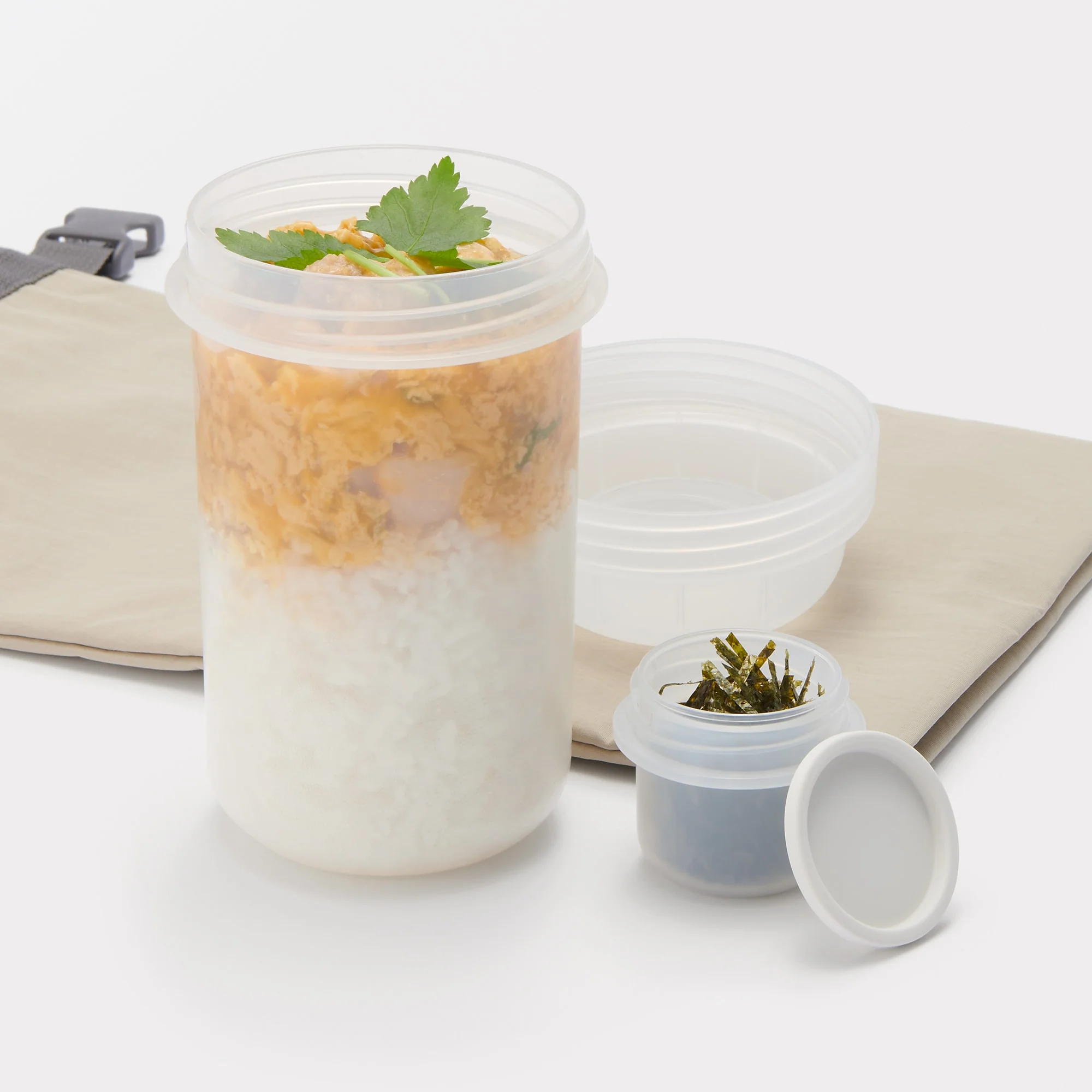 Capsule Lunch Box with Topping Cup Black - 450 ml - Image 10