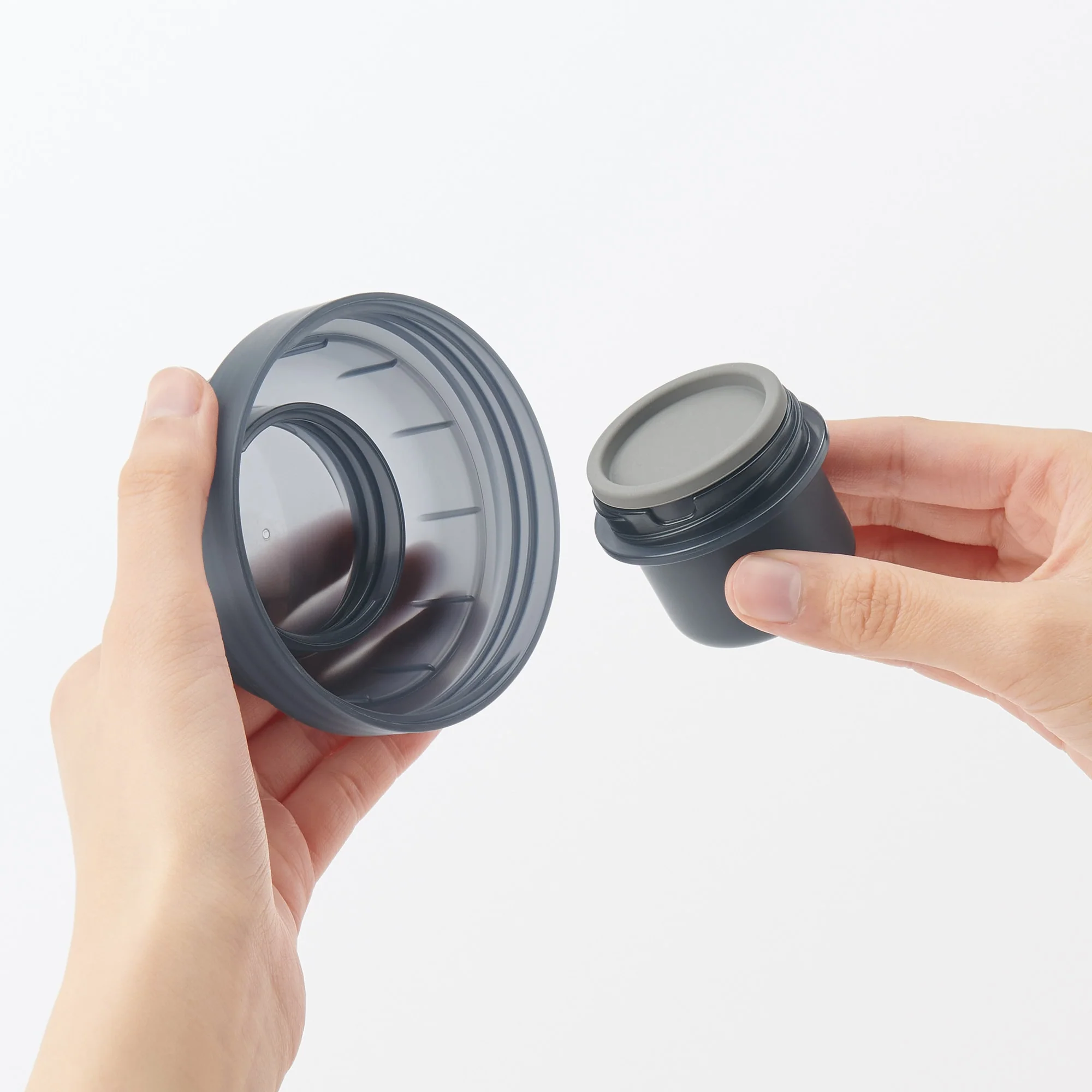 Capsule Lunch Box with Topping Cup Black - 450 ml - Image 6