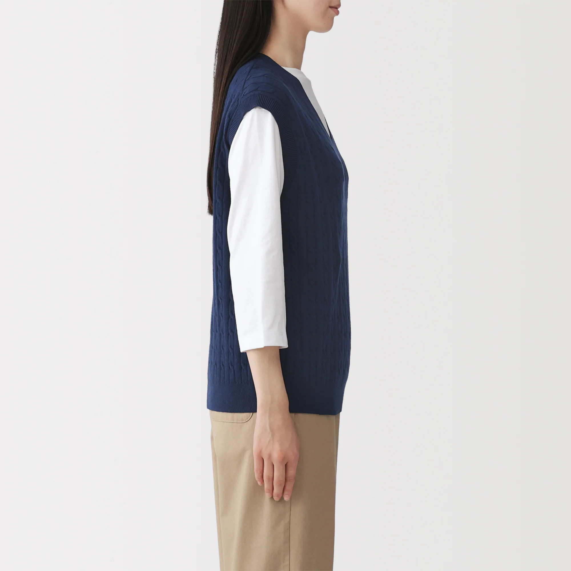 Cotton Blend Cable Vest - Image 19