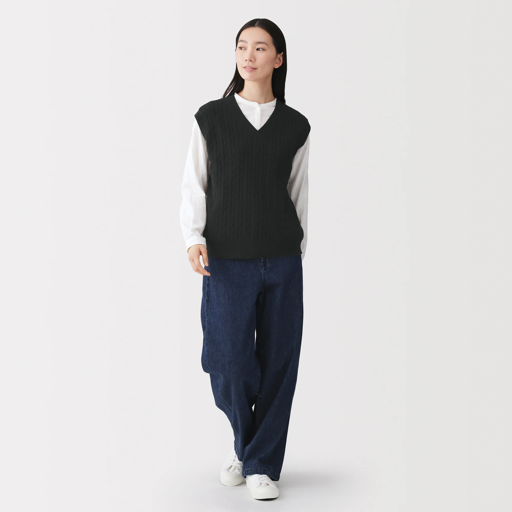 Cotton Blend Cable Vest - Image 4