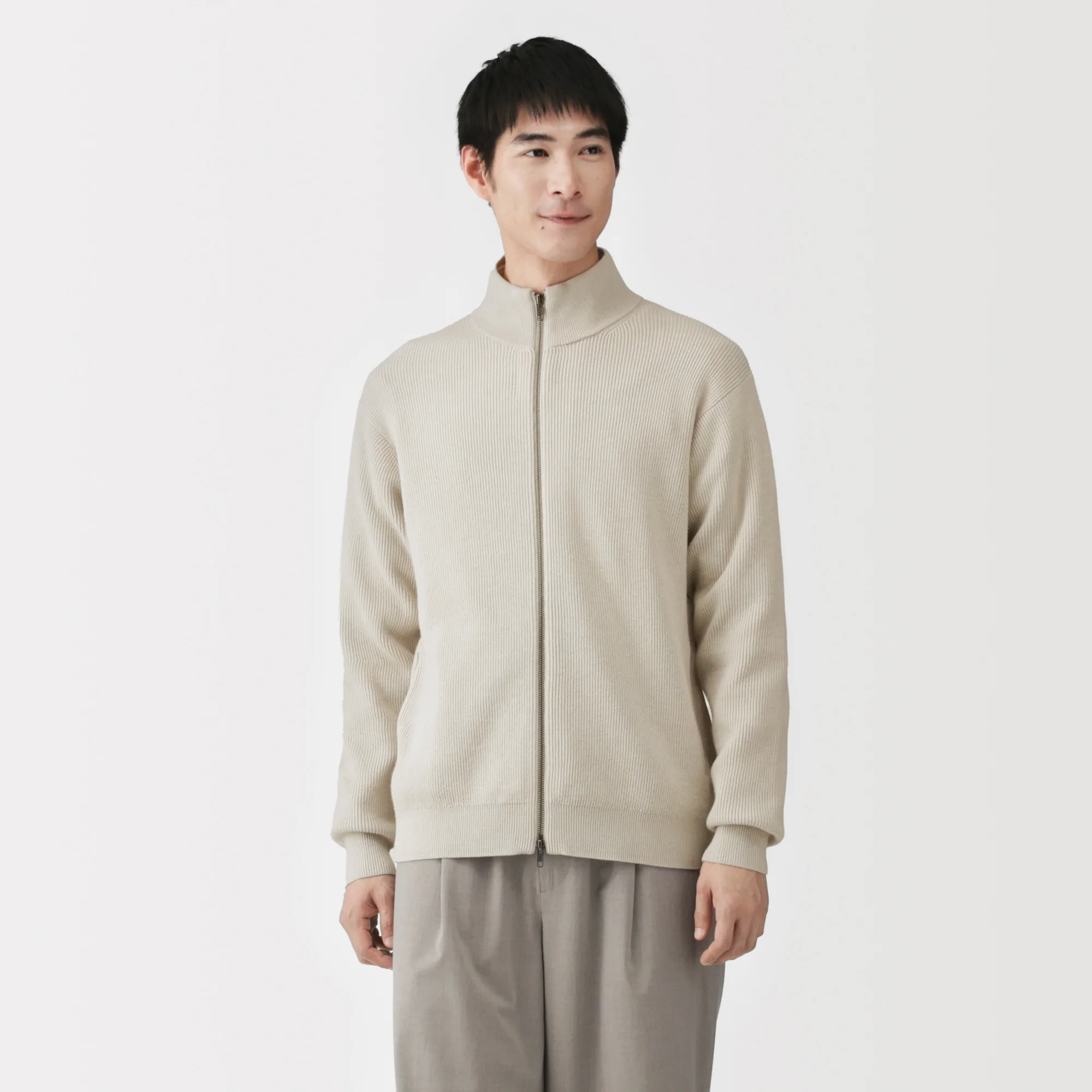 Cotton Blend Full-Zip Cardigan - Image 3