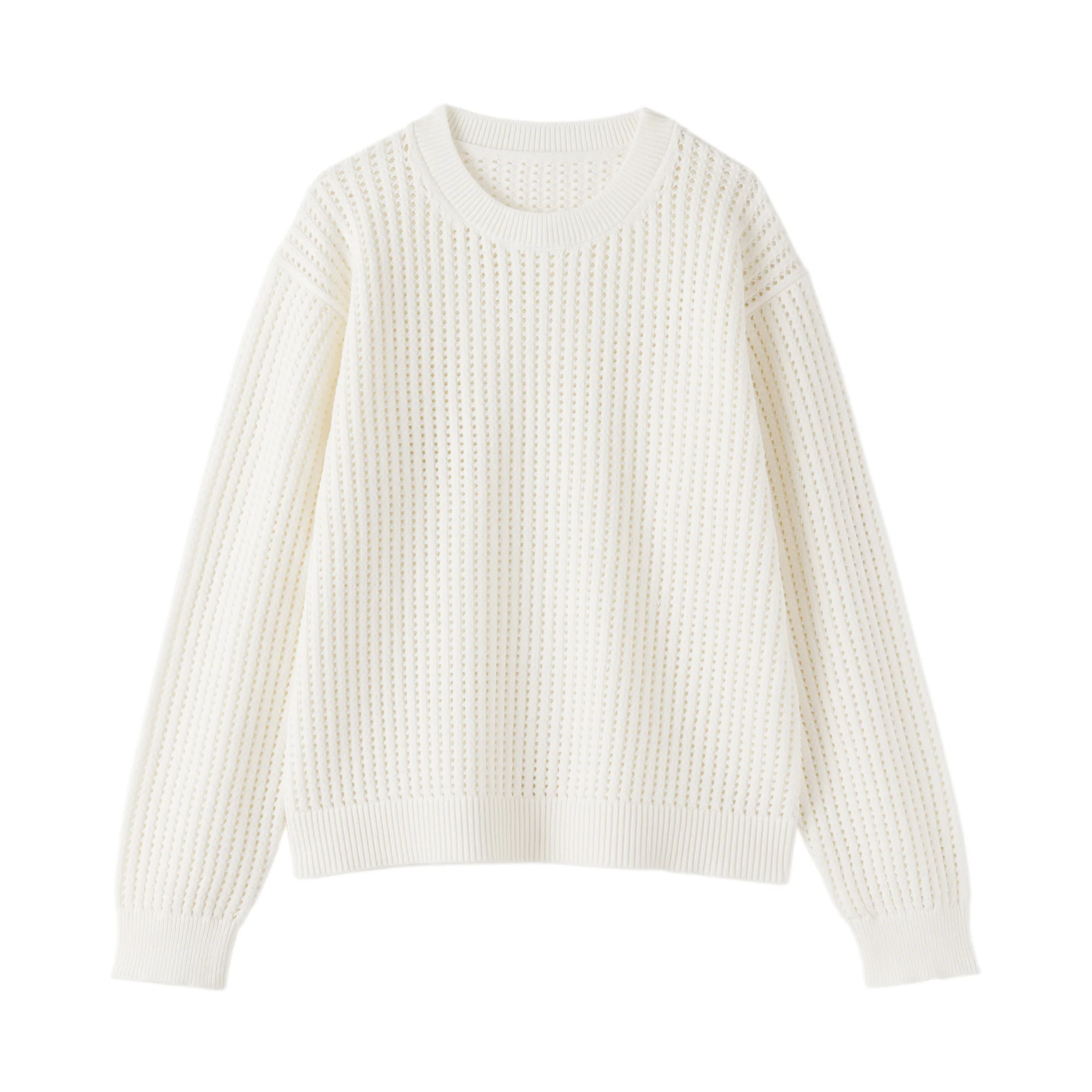 Cotton Blend Mesh Sweater - Image 18