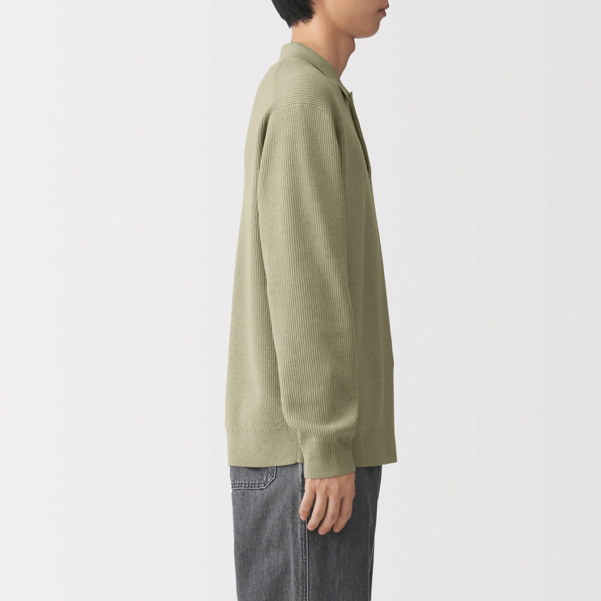 Cotton Blend Polo Sweater - Image 12