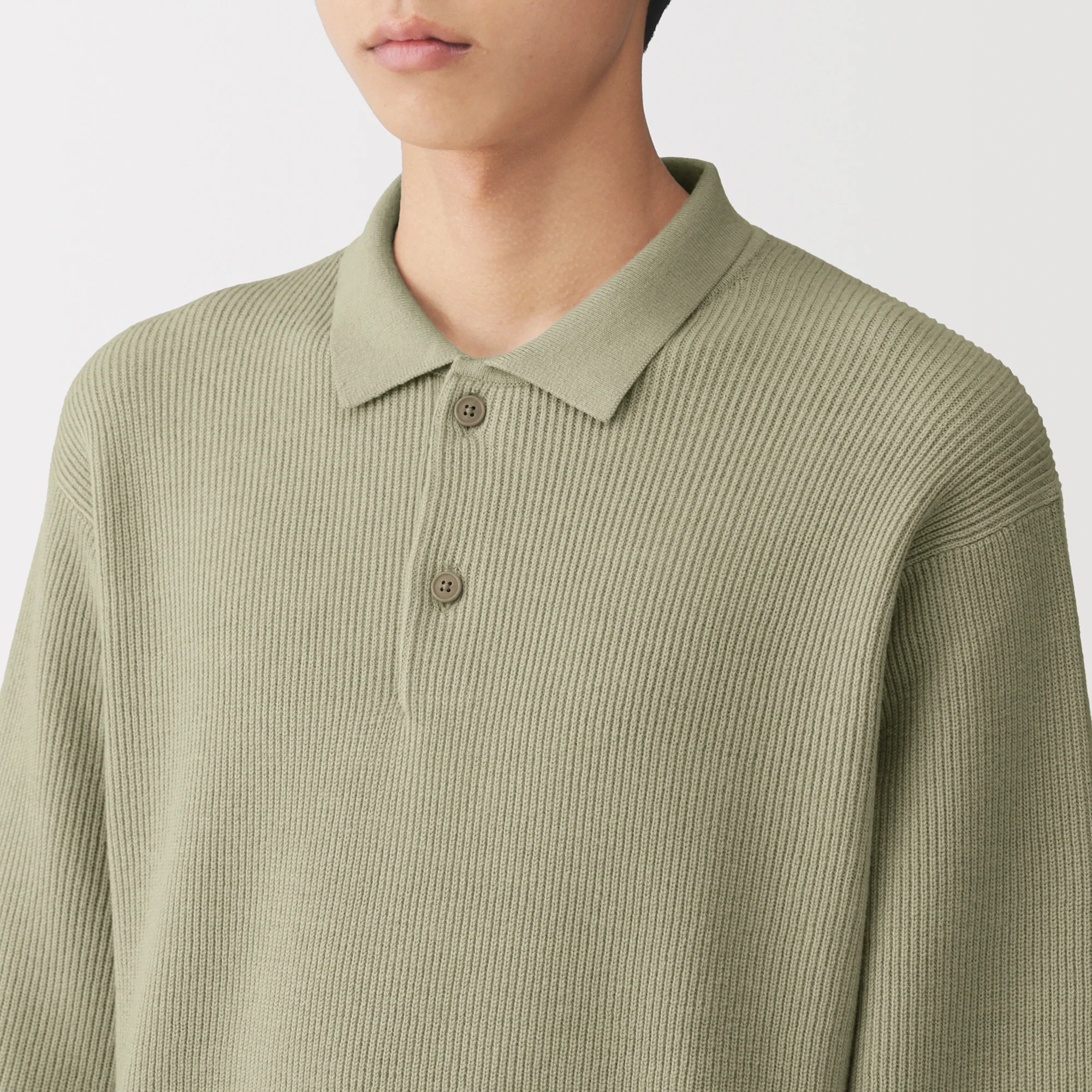 Cotton Blend Polo Sweater - Image 14