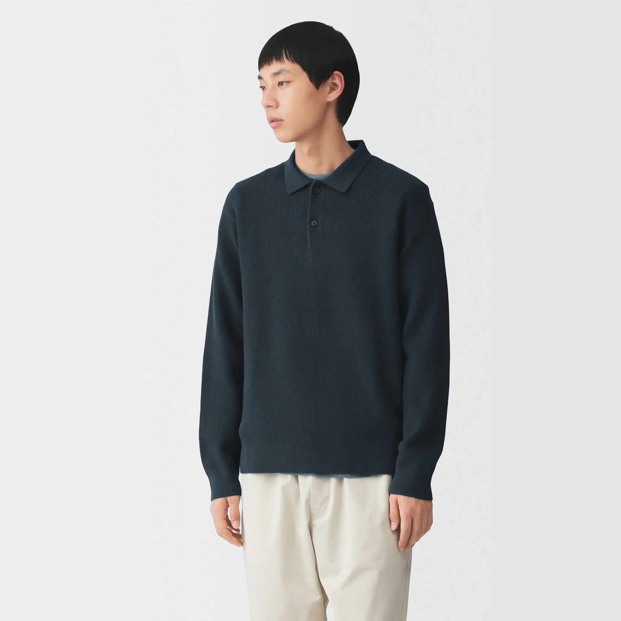 Cotton Blend Polo Sweater - Image 17