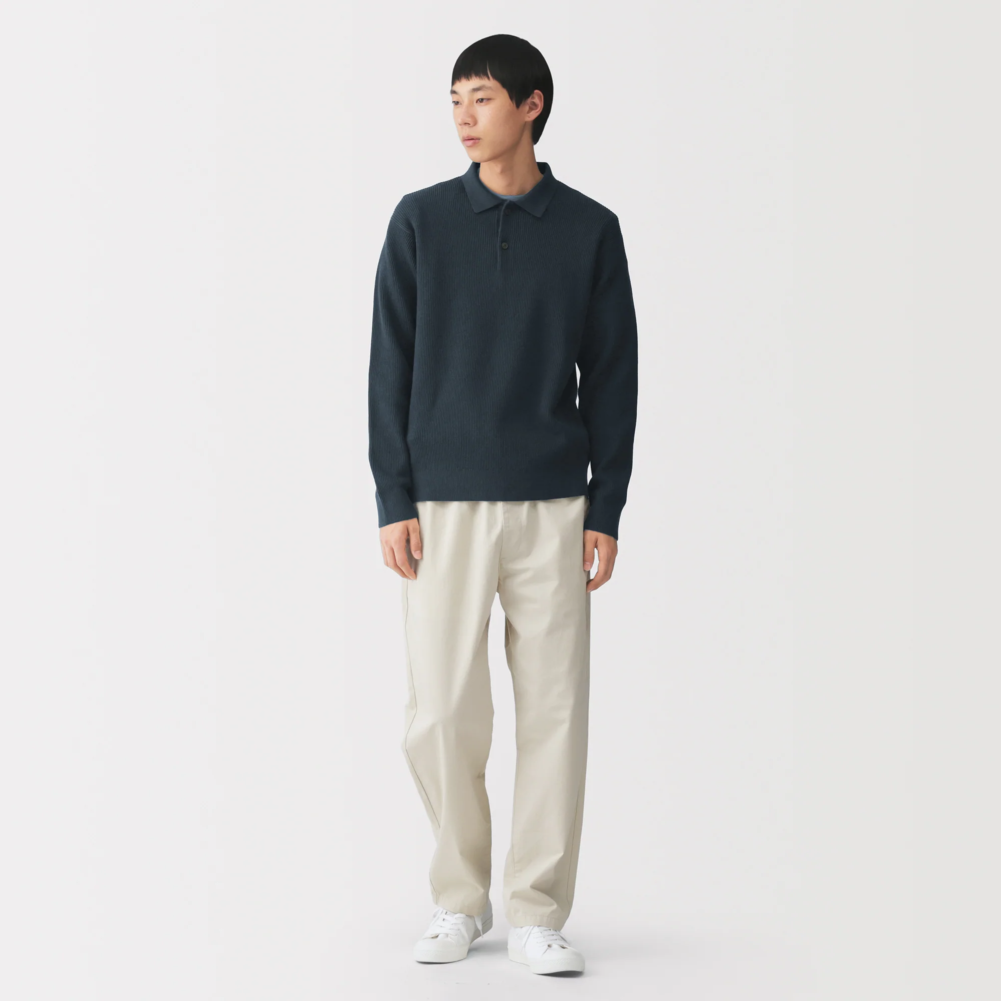 Cotton Blend Polo Sweater - Image 18