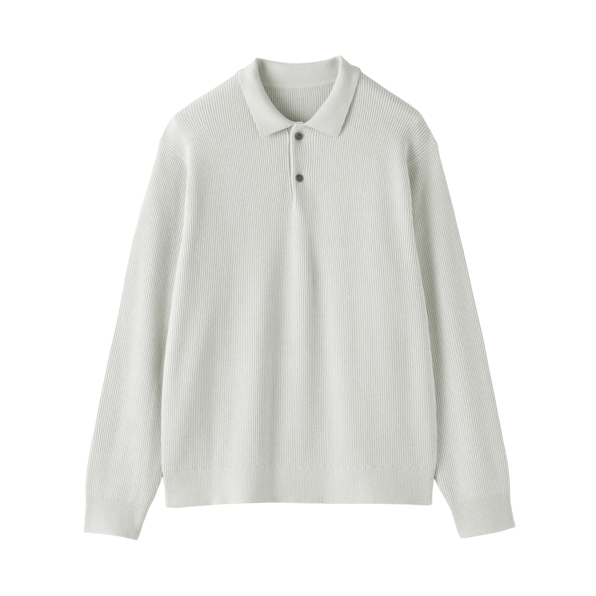 Cotton Blend Polo Sweater - Image 2