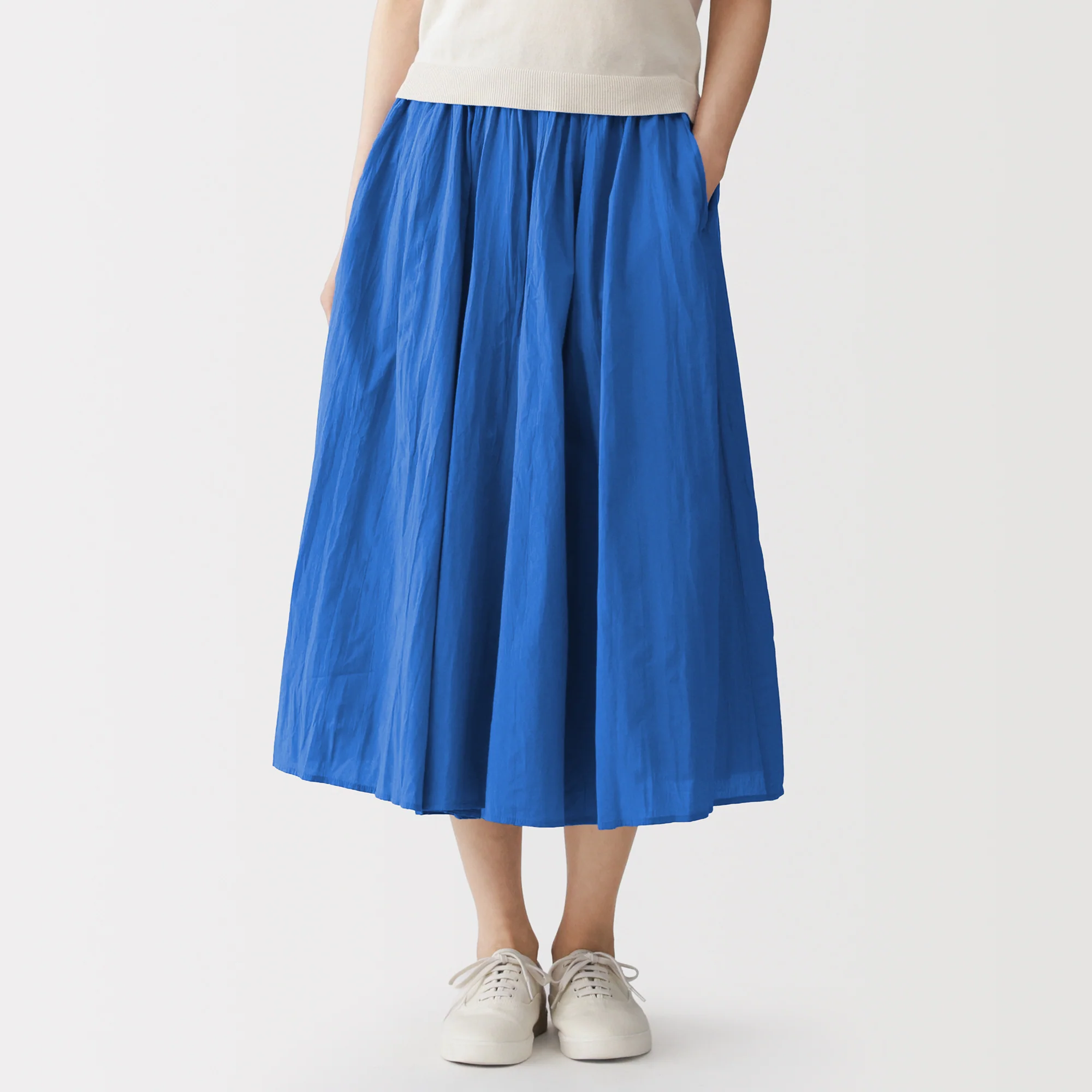 Cotton Crepe Skirt Pants - Image 15