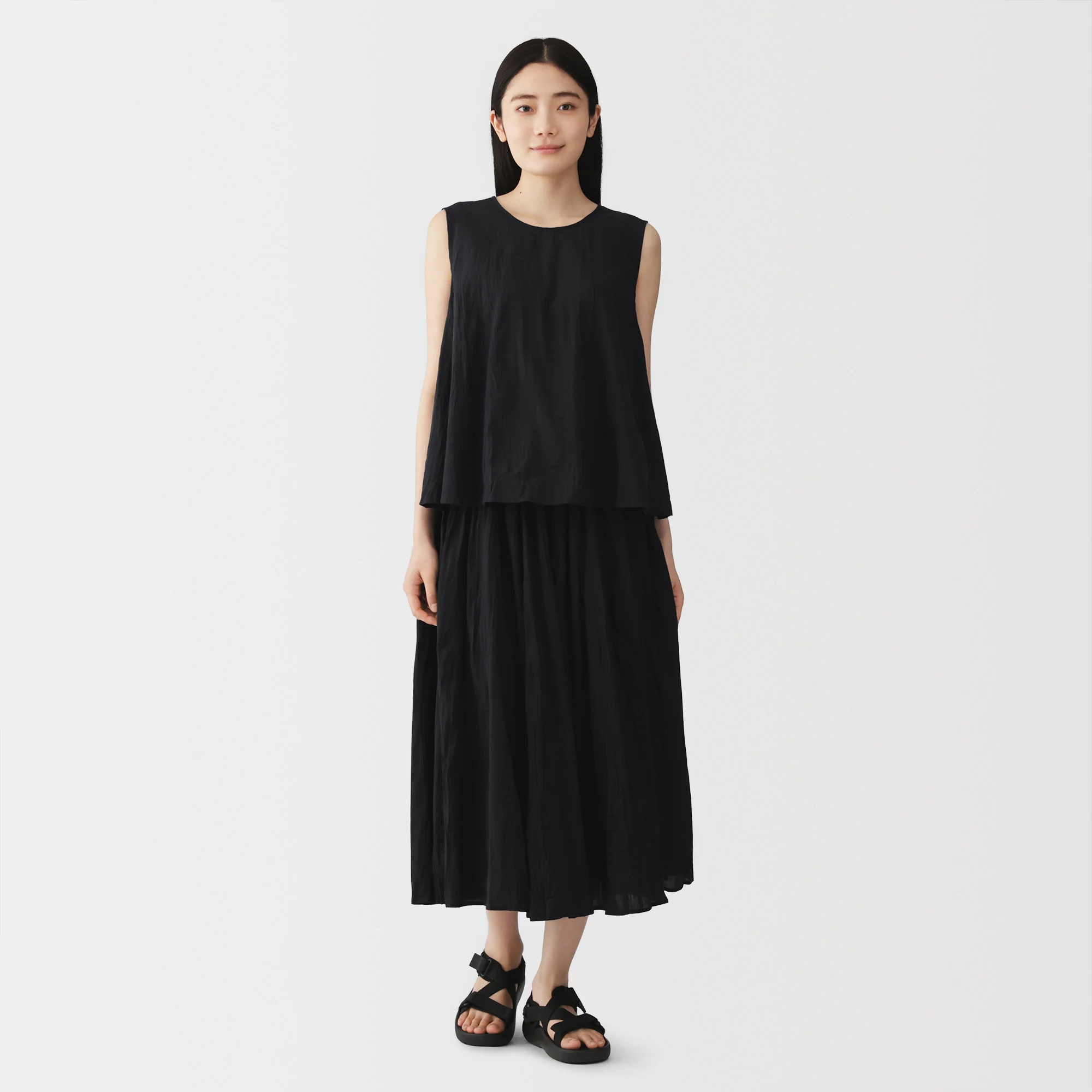 Cotton Crepe Skirt Pants - Image 27