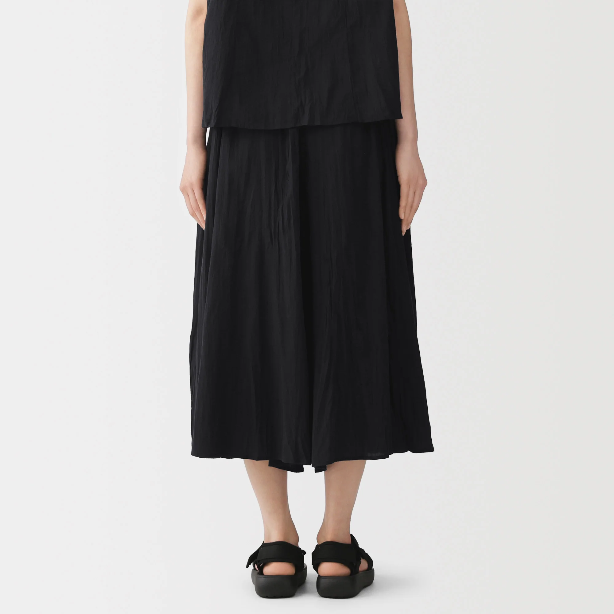 Cotton Crepe Skirt Pants - Image 29