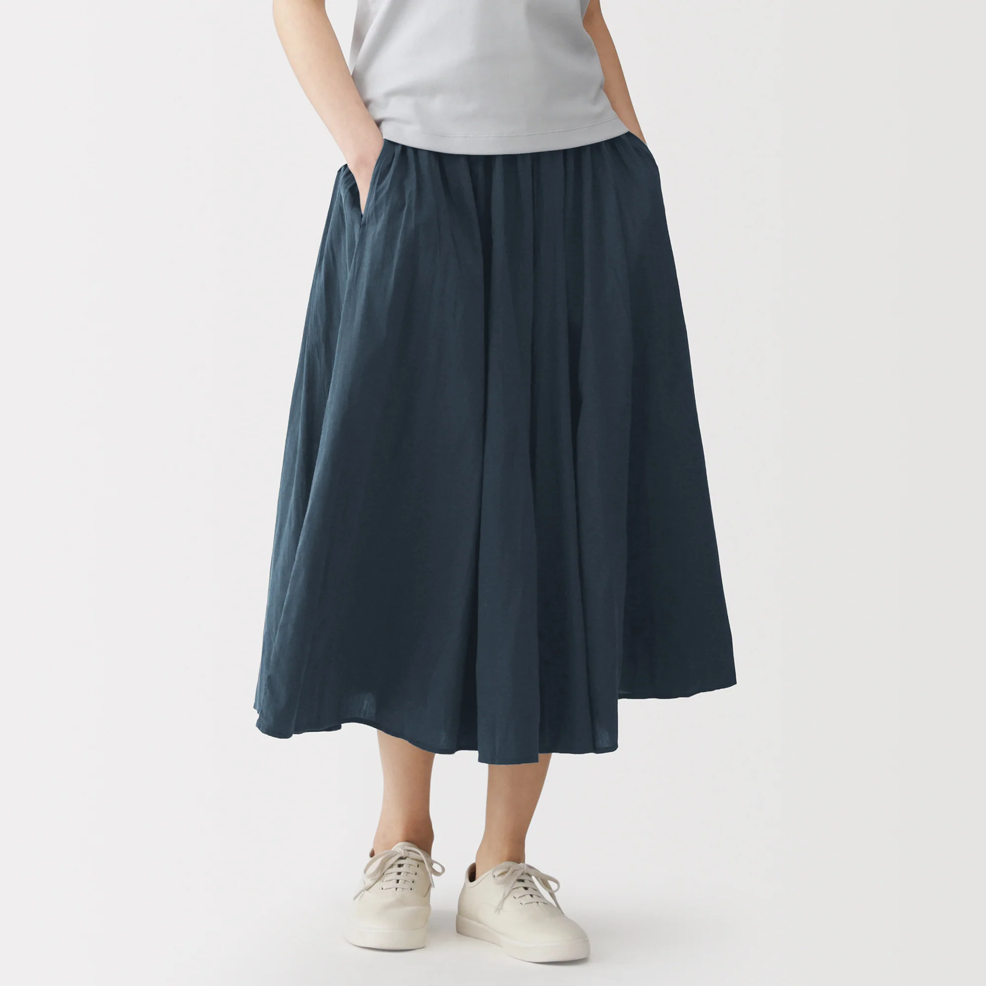 Cotton Crepe Skirt Pants - Image 3
