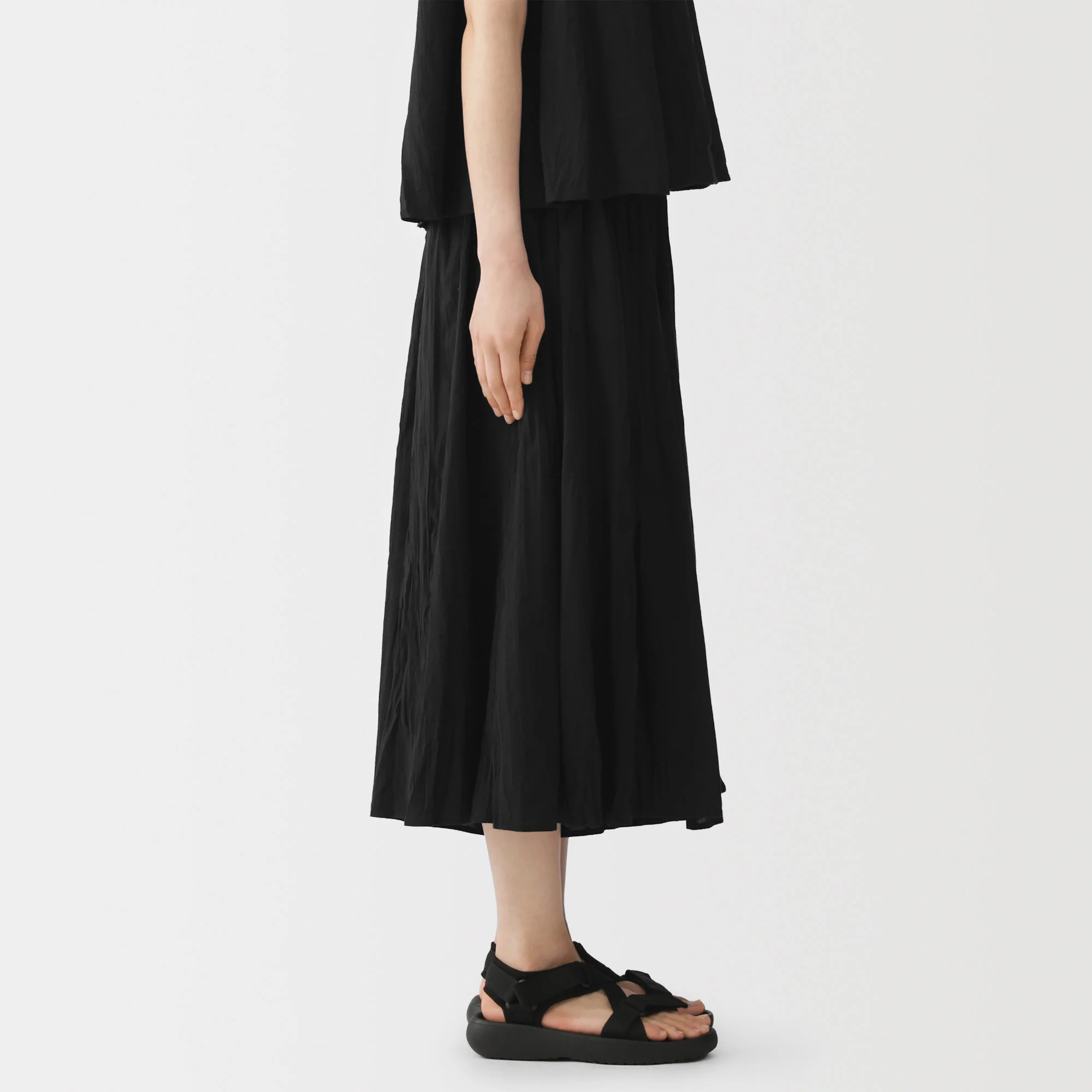 Cotton Crepe Skirt Pants - Image 5
