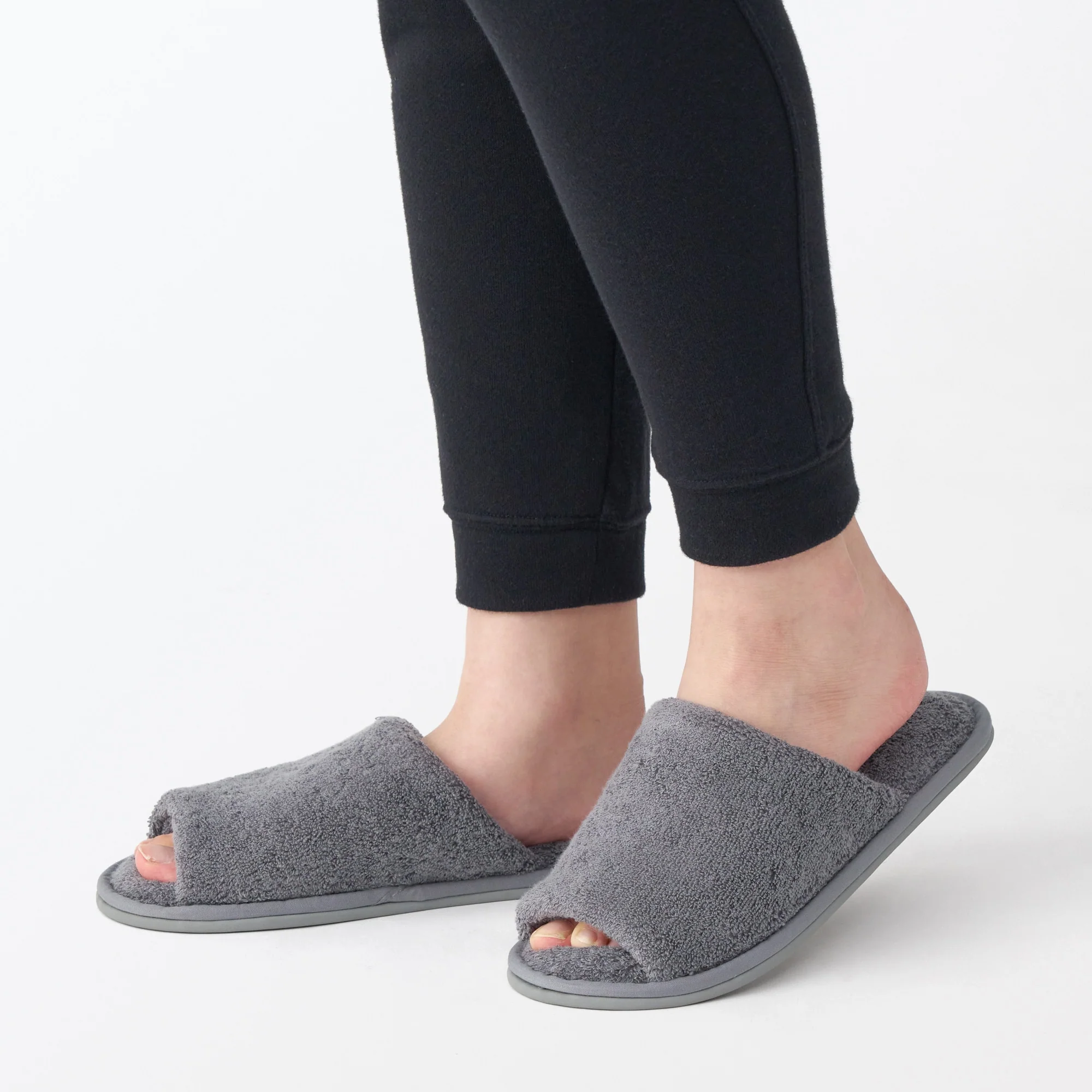 Cotton Pile Open Toe Slippers - Image 16