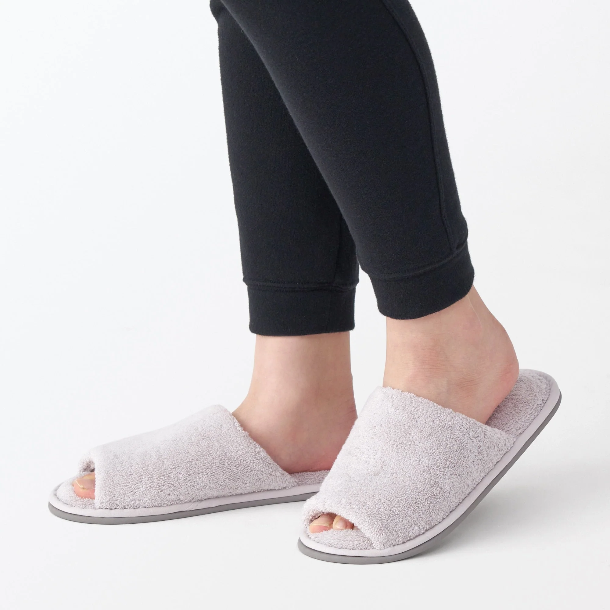 Cotton Pile Open Toe Slippers - Image 2