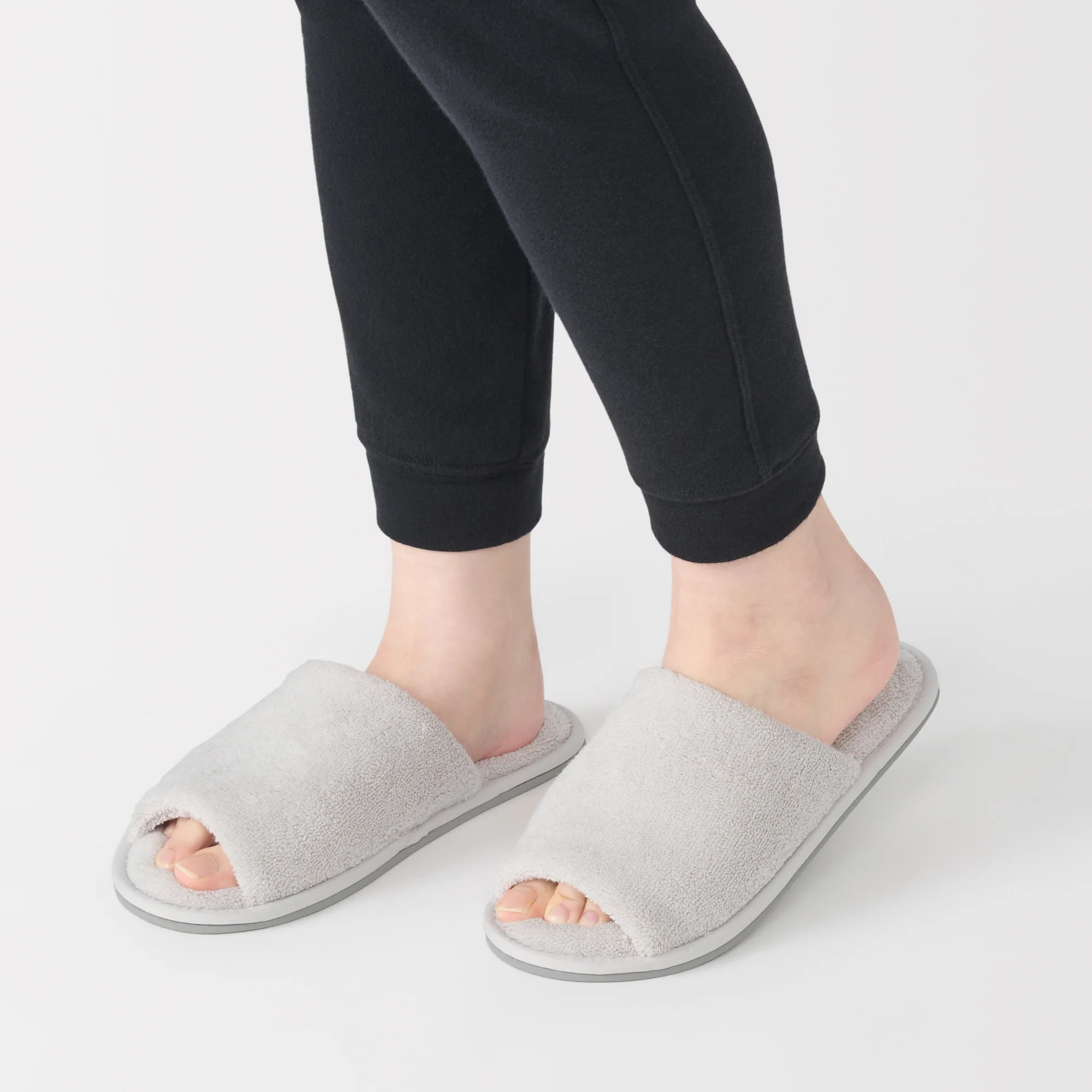 Cotton Pile Open Toe Slippers - Image 2