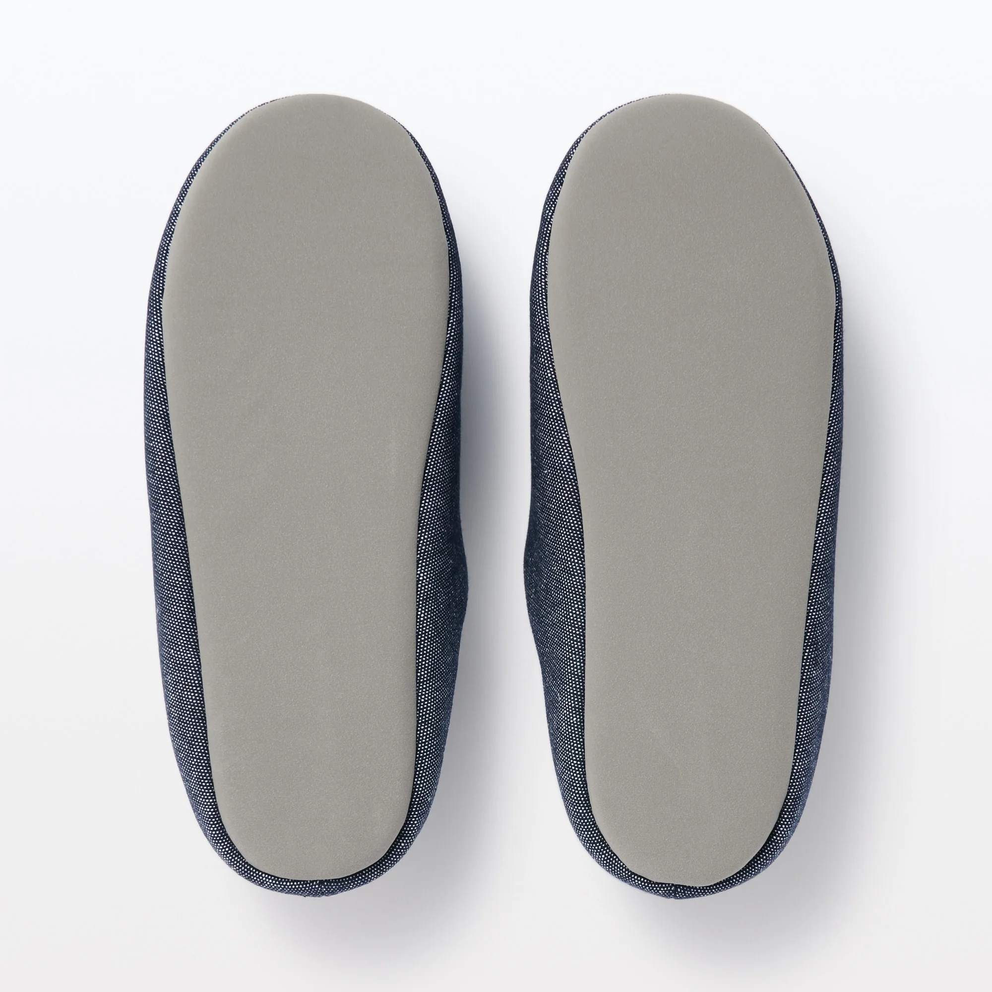 Cotton Plain Weave Insole Slippers - Navy - Image 5
