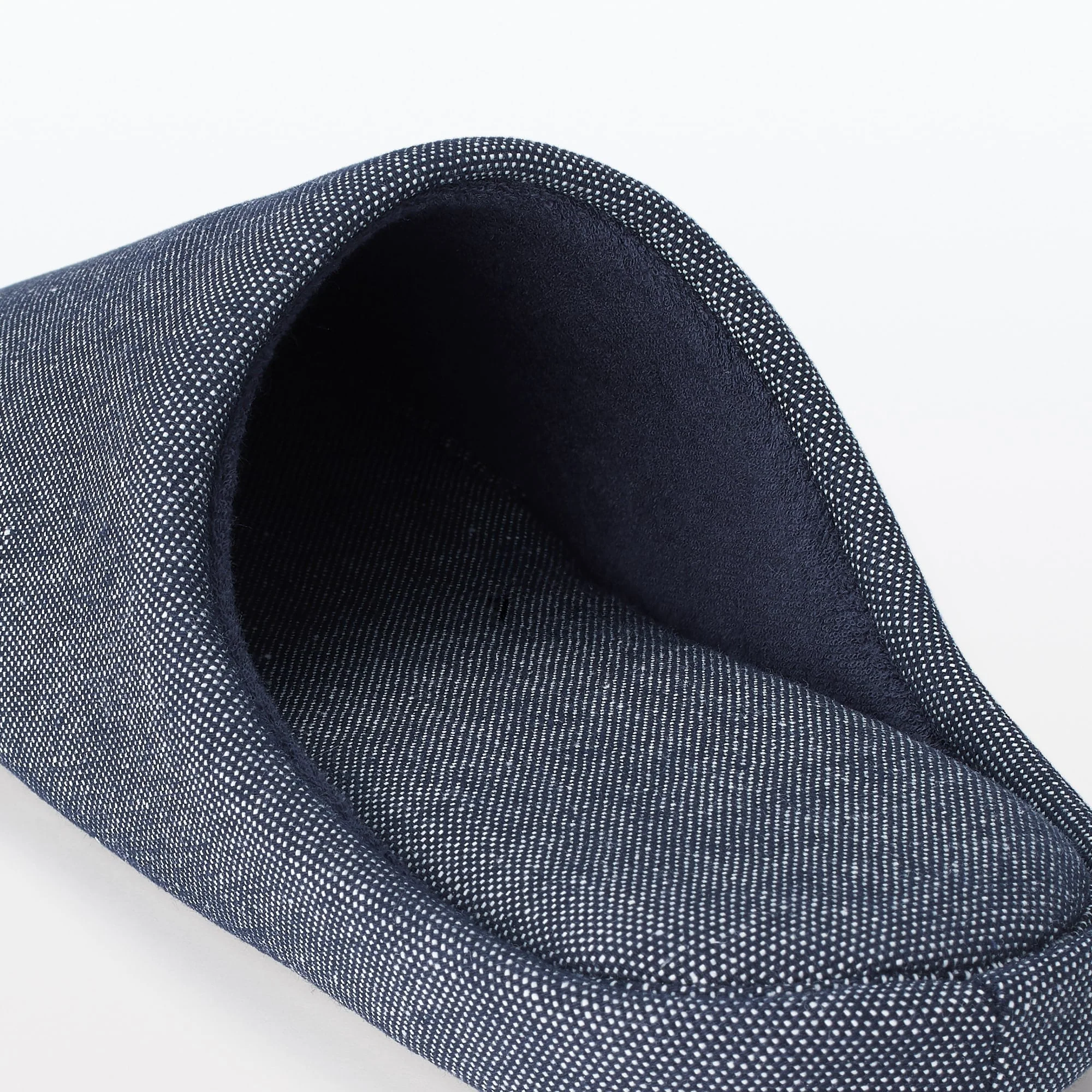 Cotton Plain Weave Insole Slippers - Navy - Image 6