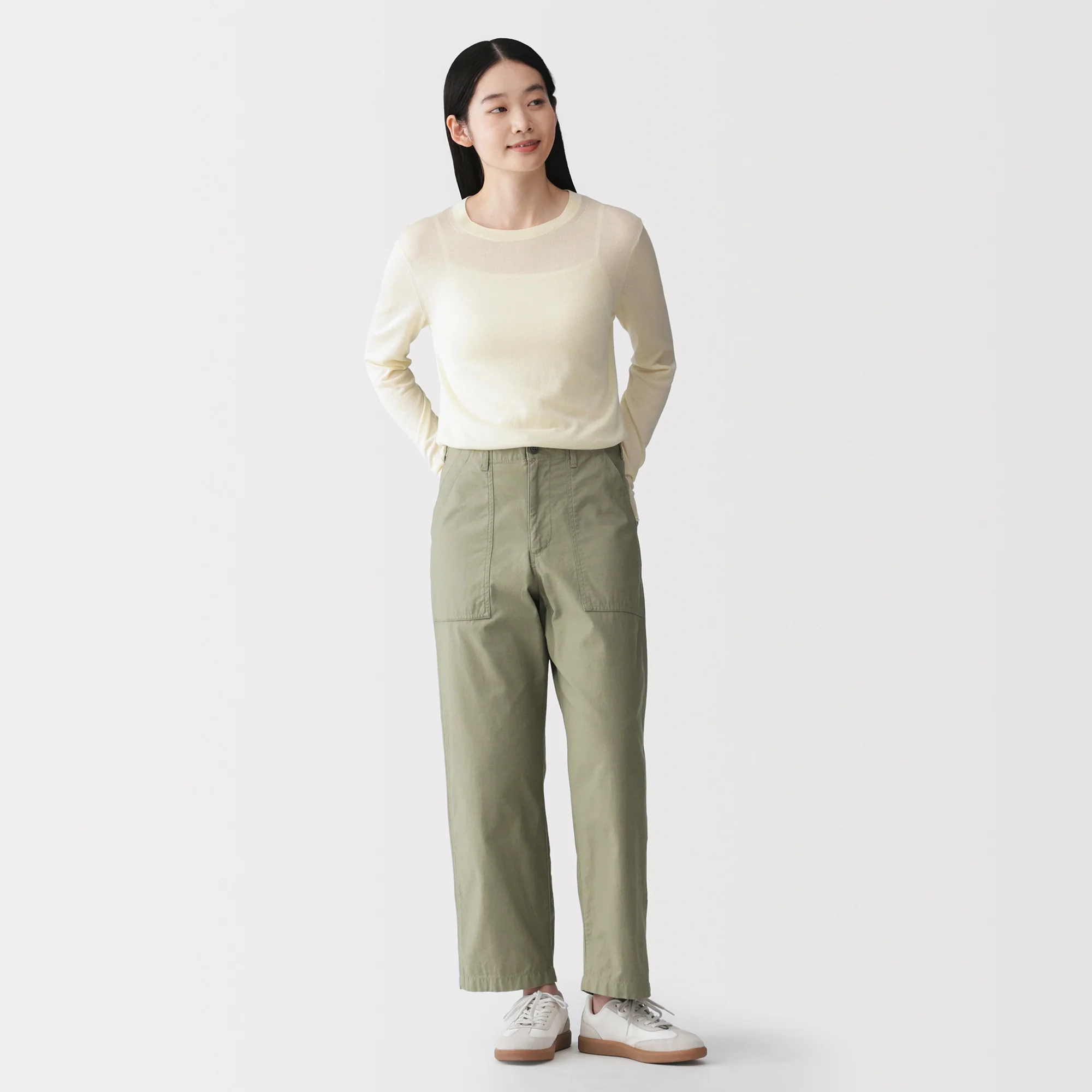 Cotton Satin Baker Pants - Image 4
