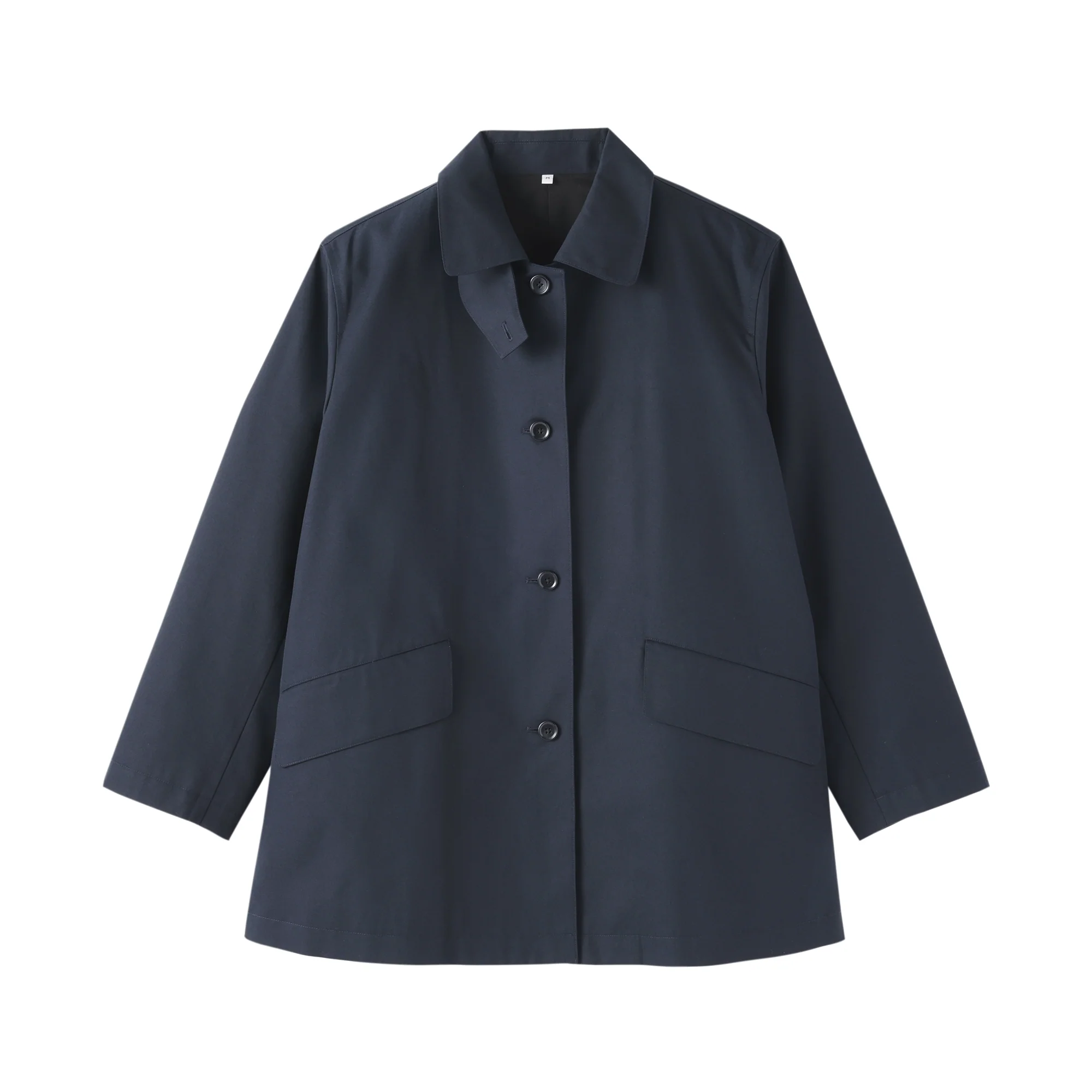 Cotton Twill Stand Fall Collar Coat - Image 12