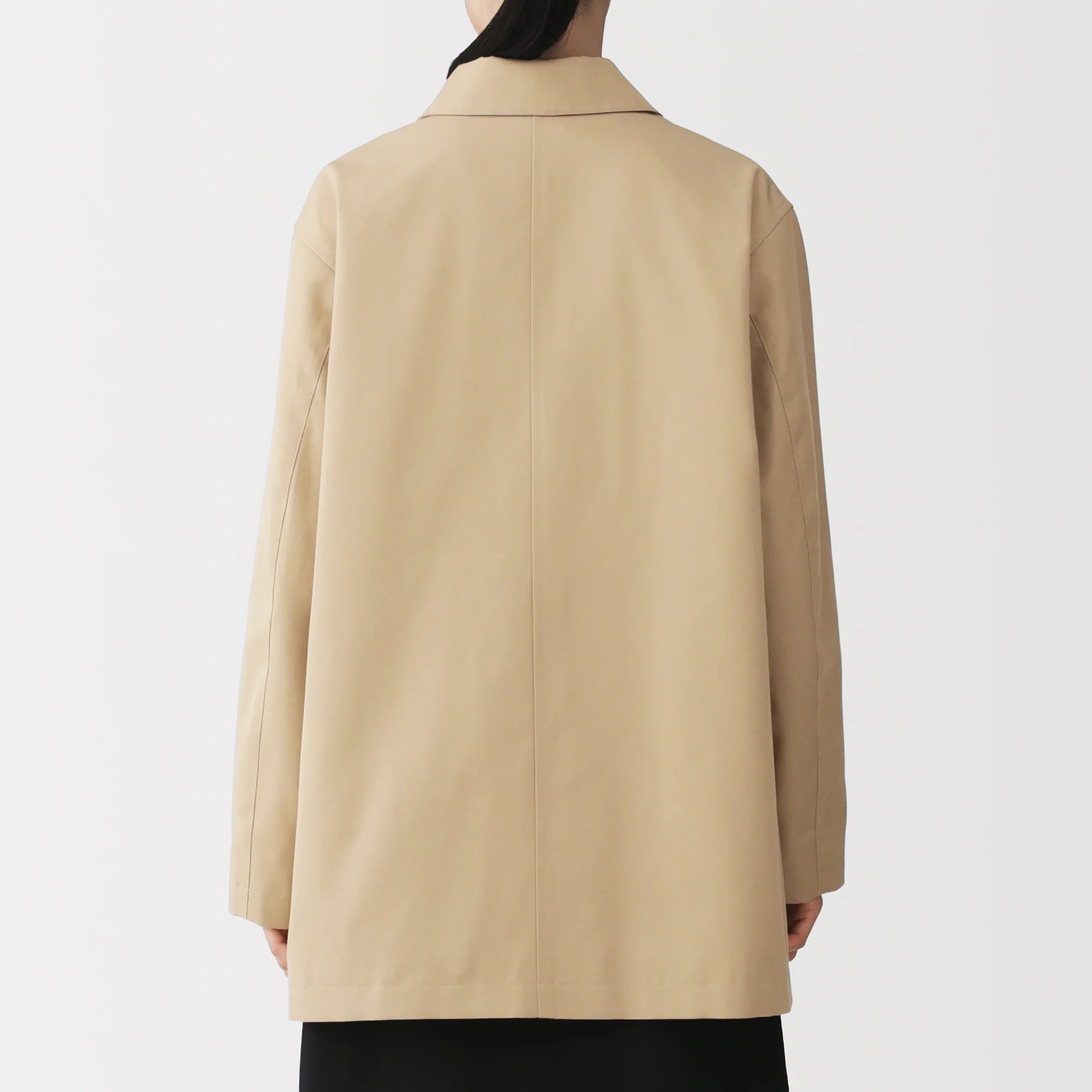 Cotton Twill Stand Fall Collar Coat - Image 26