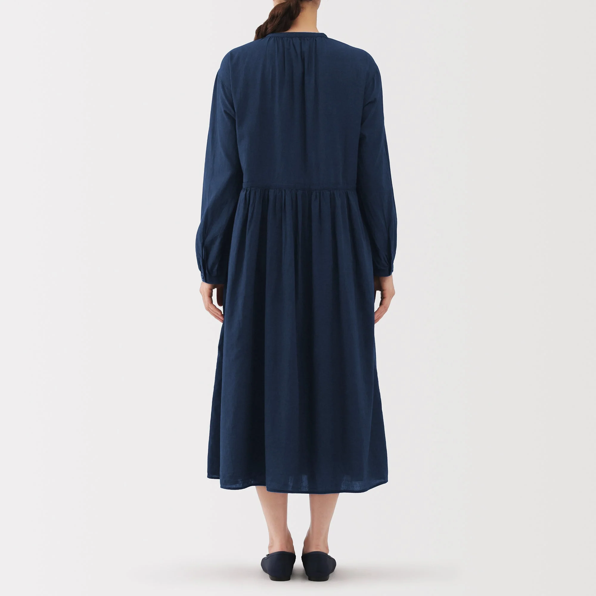 Cotton Voile Indigo Dress - Image 6
